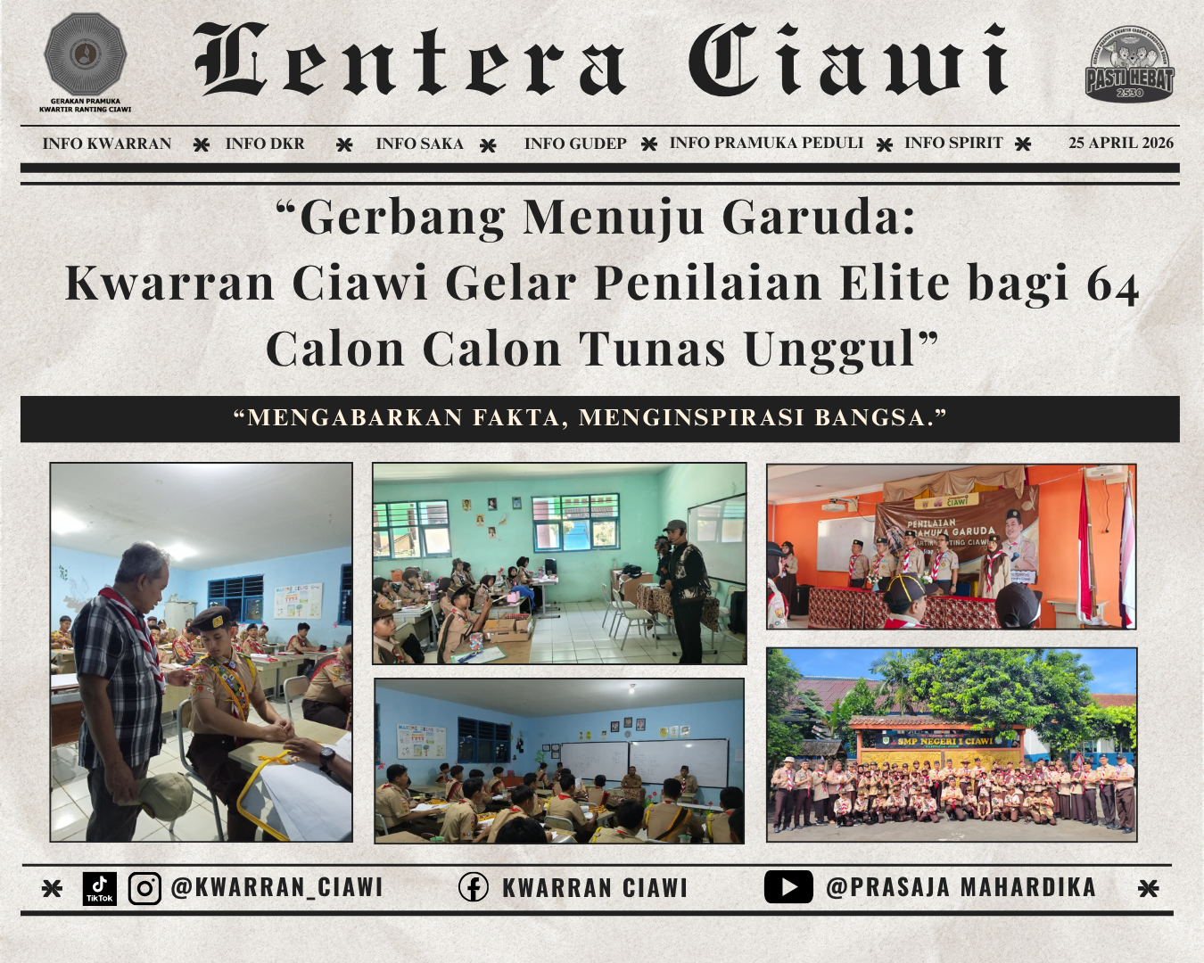 “Gerbang Menuju Garuda: Kwarran Ciawi Gelar Penilaian Elite bagi 64 Calon Calon Tunas Unggul”