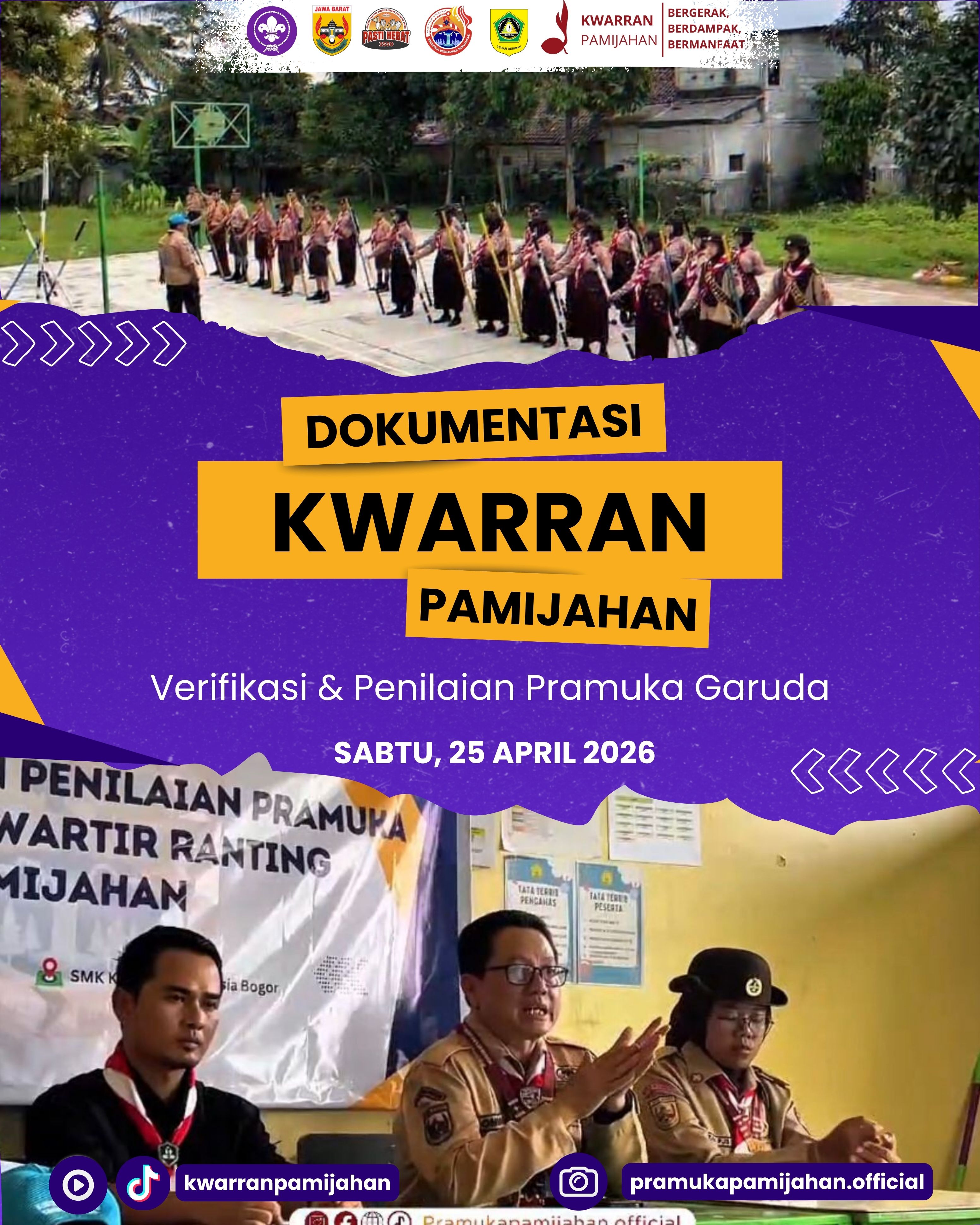 🦅 Kwarcab Bogor Turun Langsung! Verifikasi & Penilaian Pramuka Garuda Kwarran Pamijahan Berlangsung Penuh Semangat ⚜️🔥