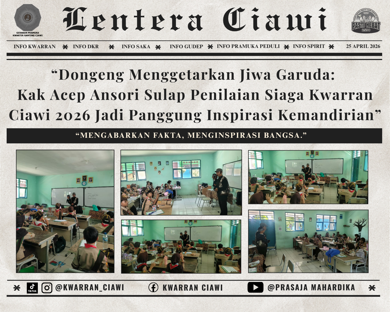 “Dongeng Menggetarkan Jiwa Garuda: Kak Acep Ansori Sulap Penilaian Siaga Kwarran Ciawi 2026 Jadi Panggung Inspirasi Kemandirian”