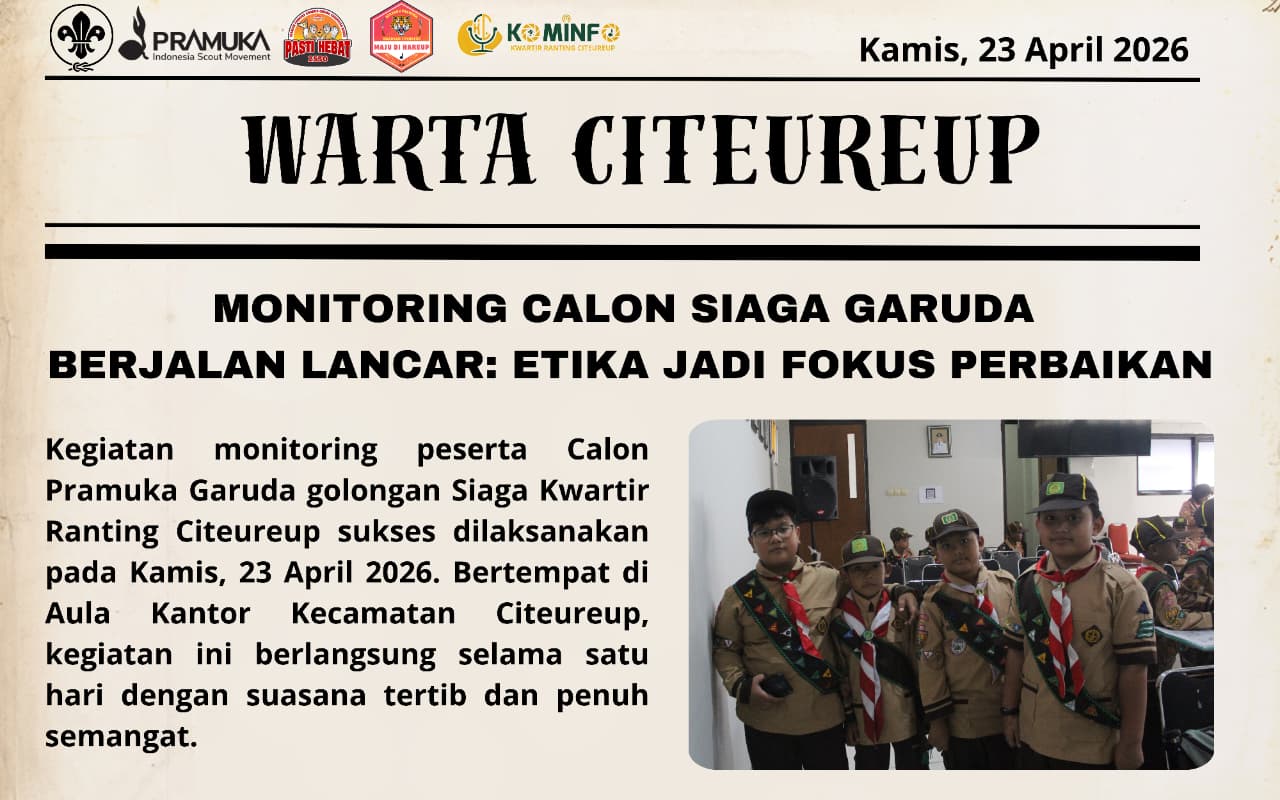 MONITORING CALON SIAGA GARUDA BERJALAN LANCAR: ETIKA JADI FOKUS PERBAIKAN