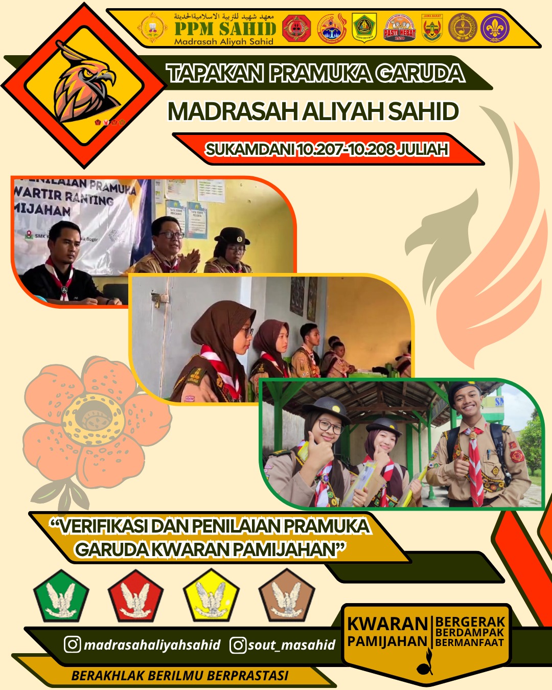 🦅 Semangat Raih Pramuka Garuda! MA Sahid Ikuti Verifikasi dan Penilaian Tingkat Kwarran Pamijahan ⚜️🔥