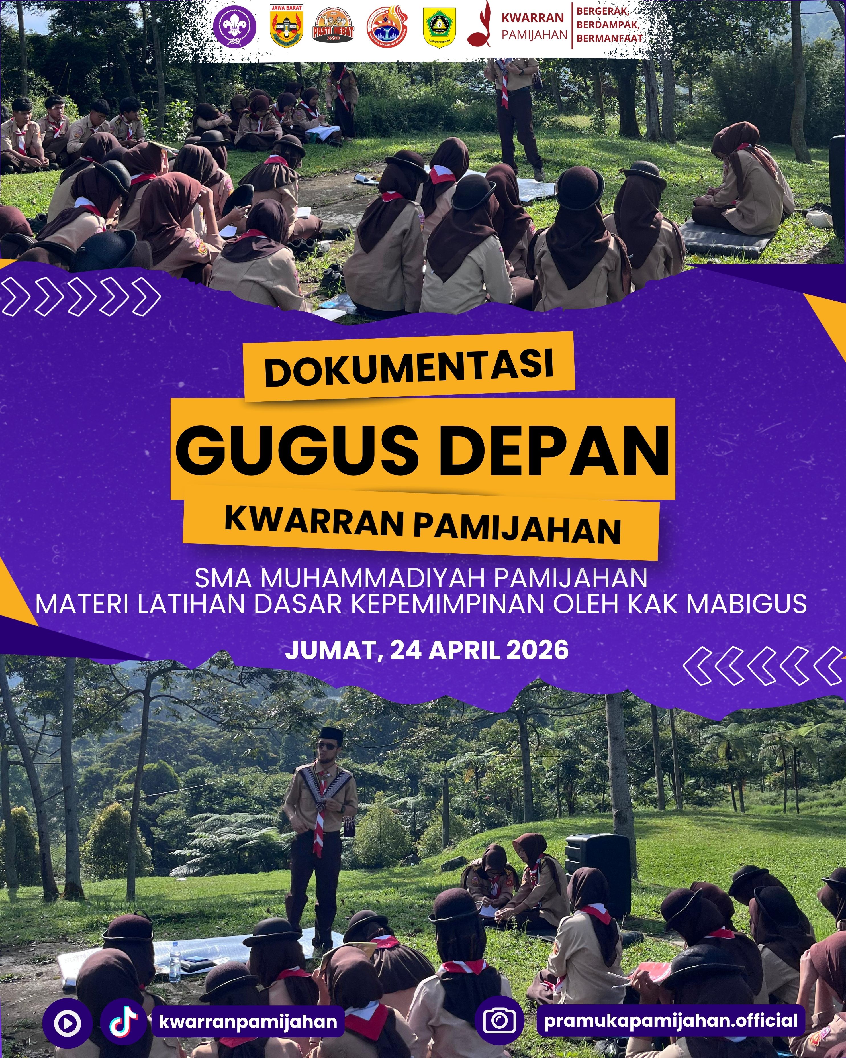 ⚜️ Bentuk Jiwa Pemimpin Muda, Pramuka SMA Muhammadiyah Pamijahan Gelar Latihan Dasar Kepemimpinan 🔥