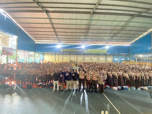 Ratusan Pramuka Kwarran Cileungsi Ikuti Seminar Anti Narkoba Bersama FKP-P4GN Kabupaten Bogor