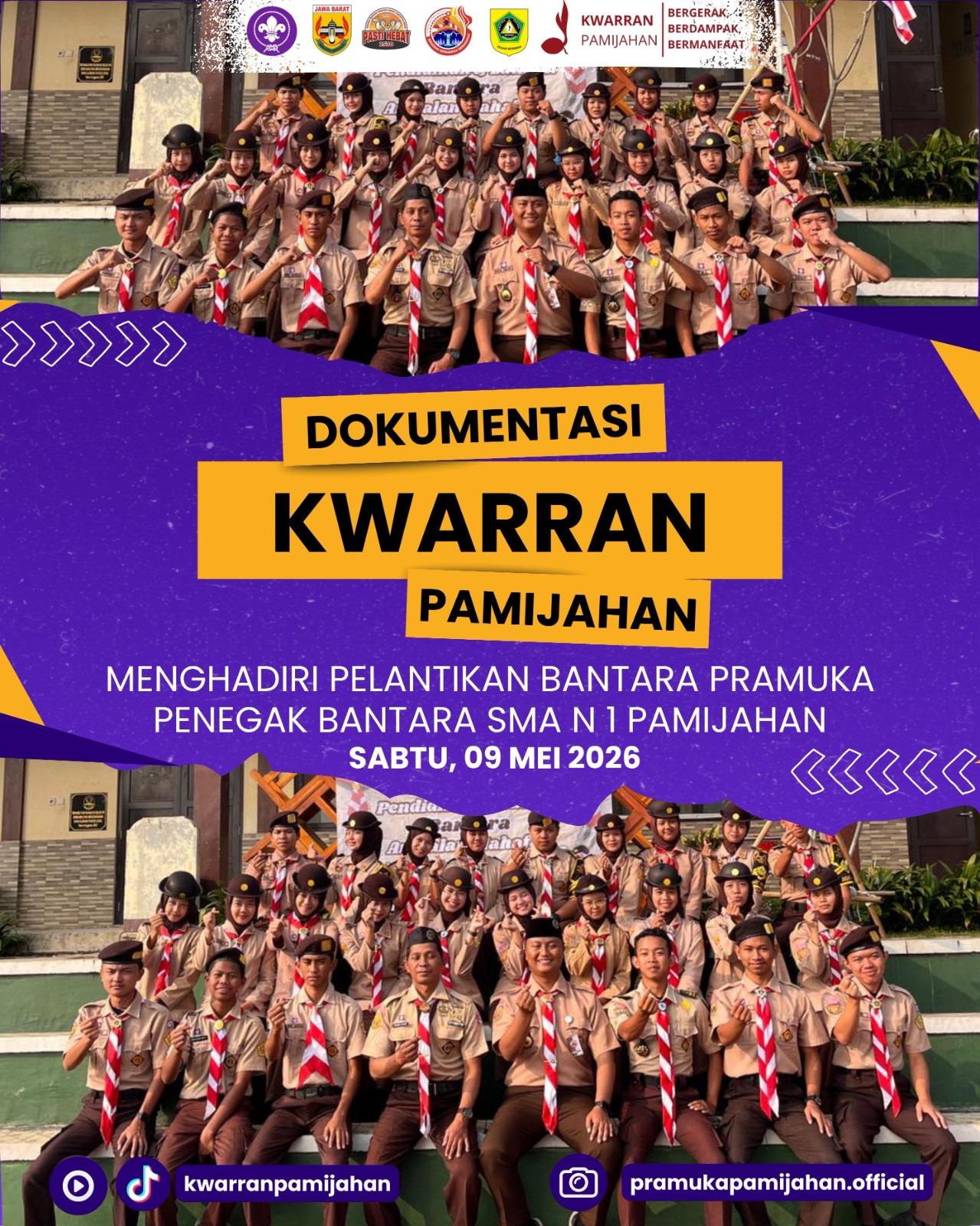 ⚜️ Semangat Menjadi Penegak Tangguh! Kwarran Pamijahan Hadiri Pelantikan Bantara SMA Negeri 1 Pamijahan 🔥