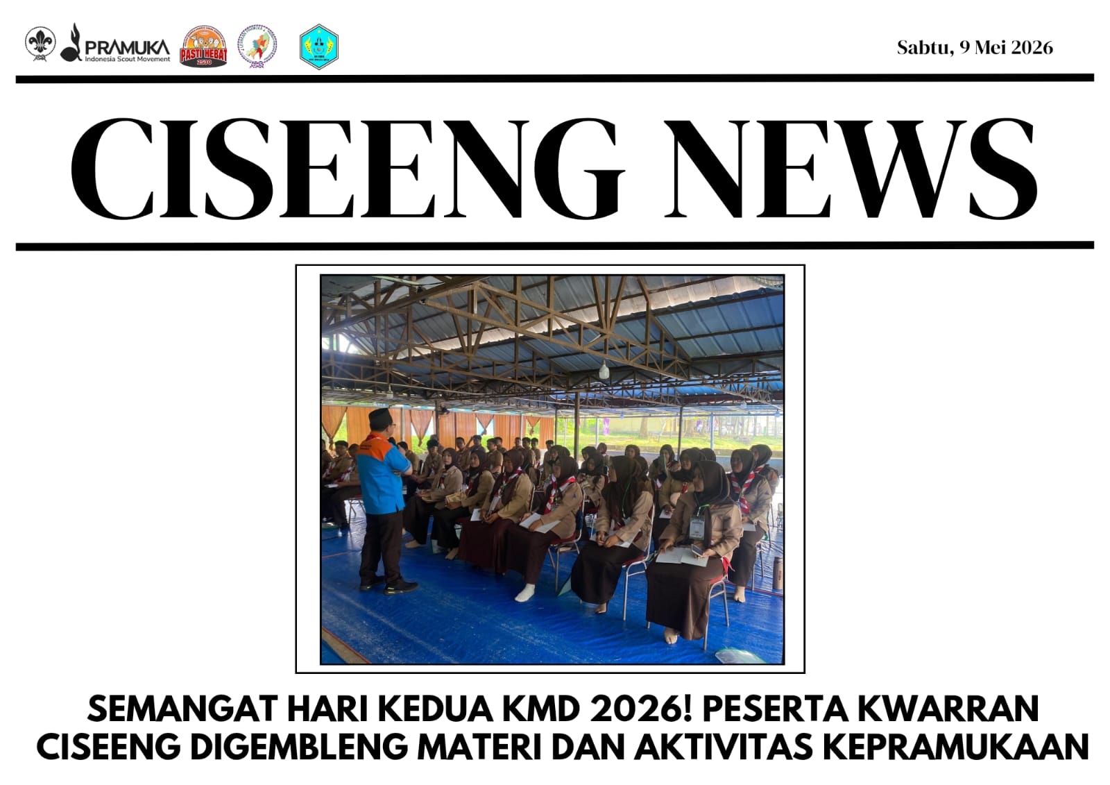 Semangat Hari Kedua KMD 2026! Peserta Kwarran Ciseeng Digembleng Materi dan Aktivitas Kepramukaan