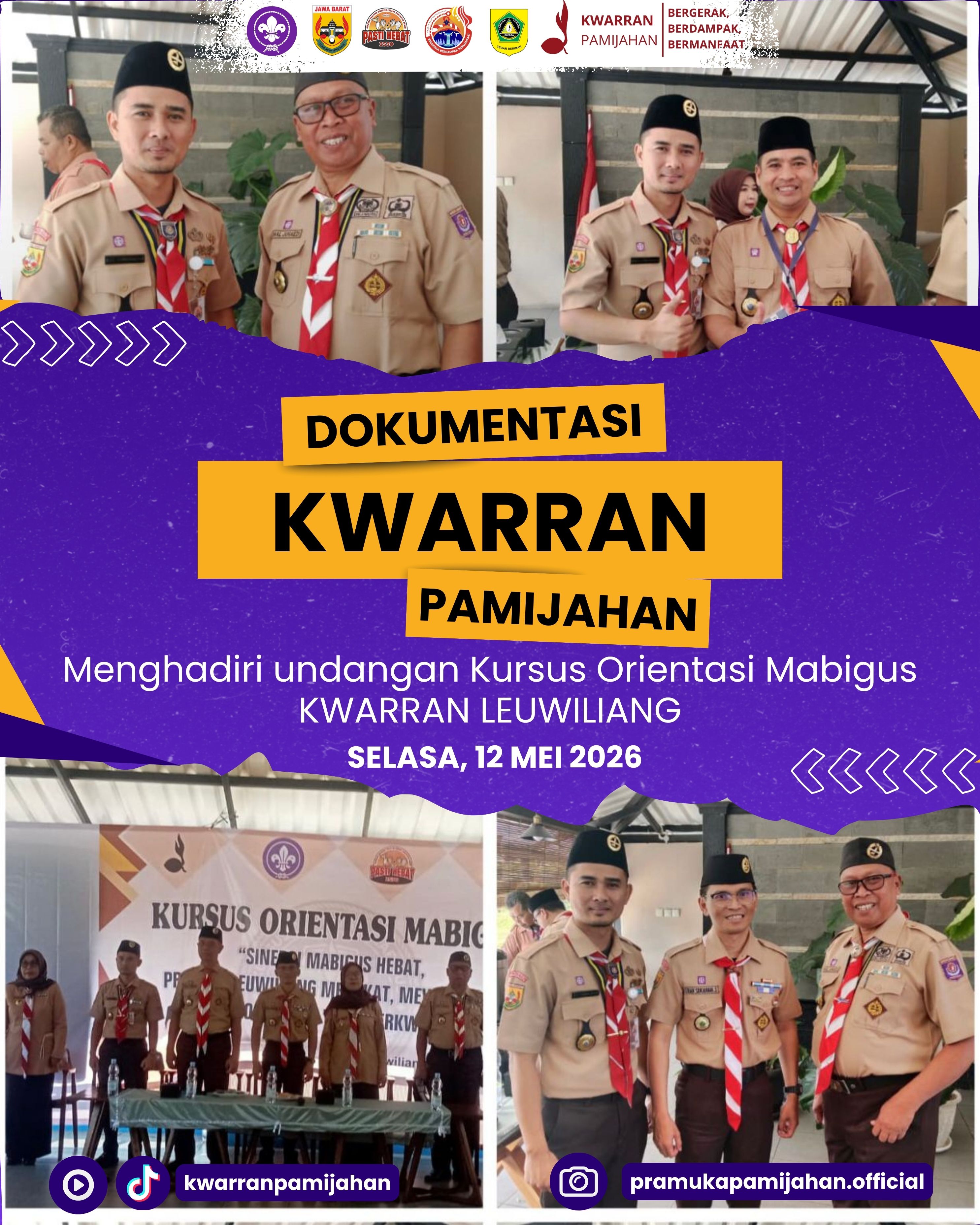 ⚜️ Perkuat Sinergi Kepramukaan! Kwarran Pamijahan Hadiri Kursus Orientasi Mabigus di Leuwiliang 🔥