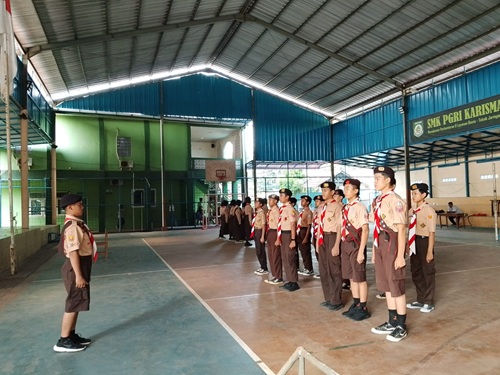 Persaingan Penggalang Kwarran Cileungsi Ikuti Seleksi Petugas Upacara Hari Pramuka