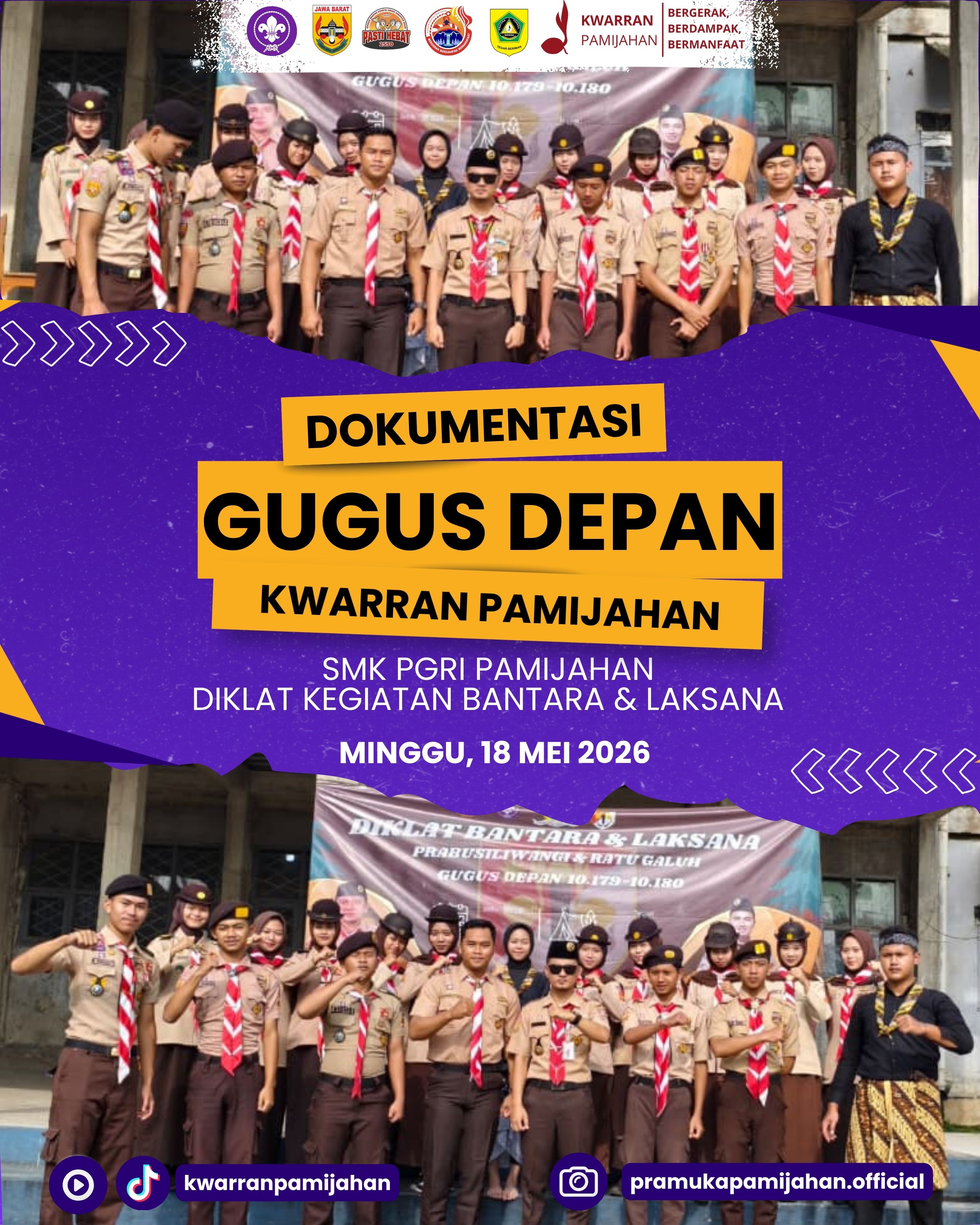 ⛺⚜️ Cetak Penegak Tangguh! Pramuka SMK PGRI Pamijahan Gelar Diklat Bantara dan Laksana 🔥