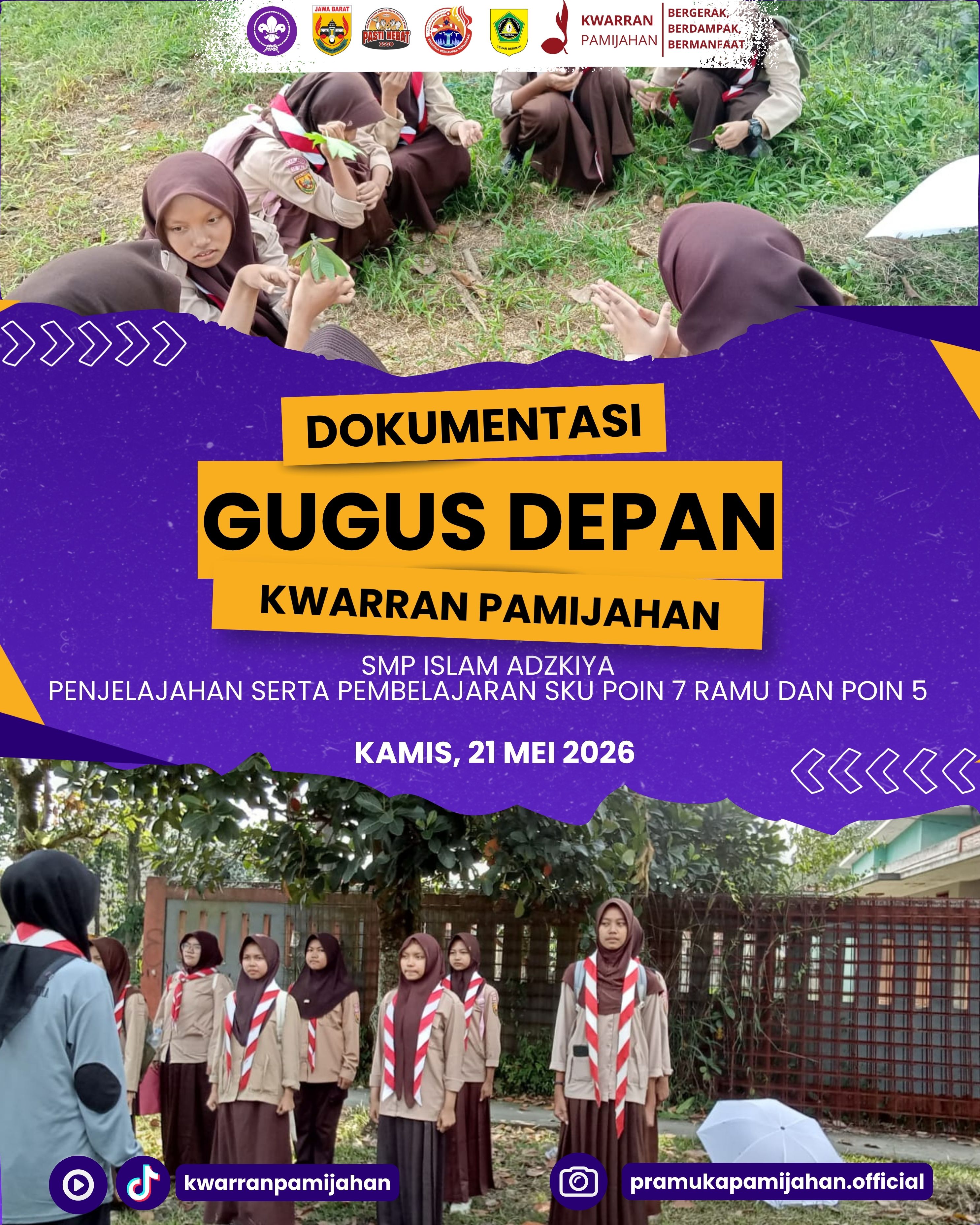 🌿⚜️ Latih Ketangkasan dan Kemandirian! Pramuka SMP Islam Adzkiya Gelar Penjelajahan dan Materi SKU 🔥