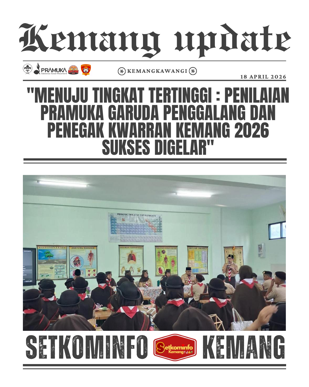 Menuju Tingkat Tertinggi : Penilaian Pramuka Garuda Penggalang dan Penegak Kwarran Kemang 2026 Sukses Digelar