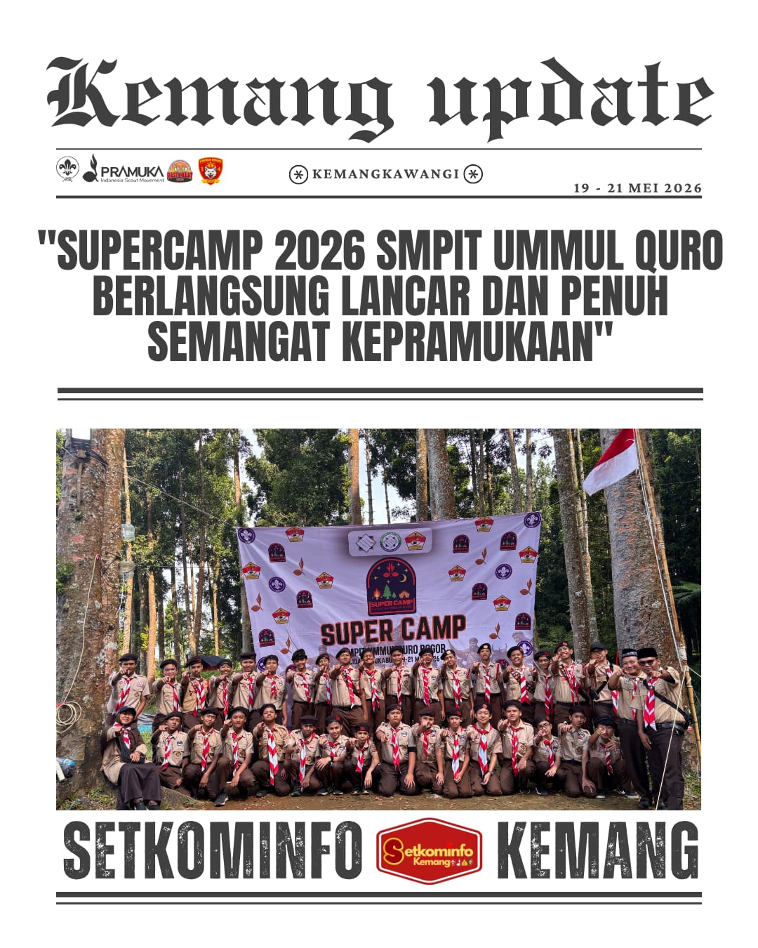 SuperCamp 2026 SMPIT Ummul Quro Berlangsung Lancar dan Penuh Semangat Kepramukaan