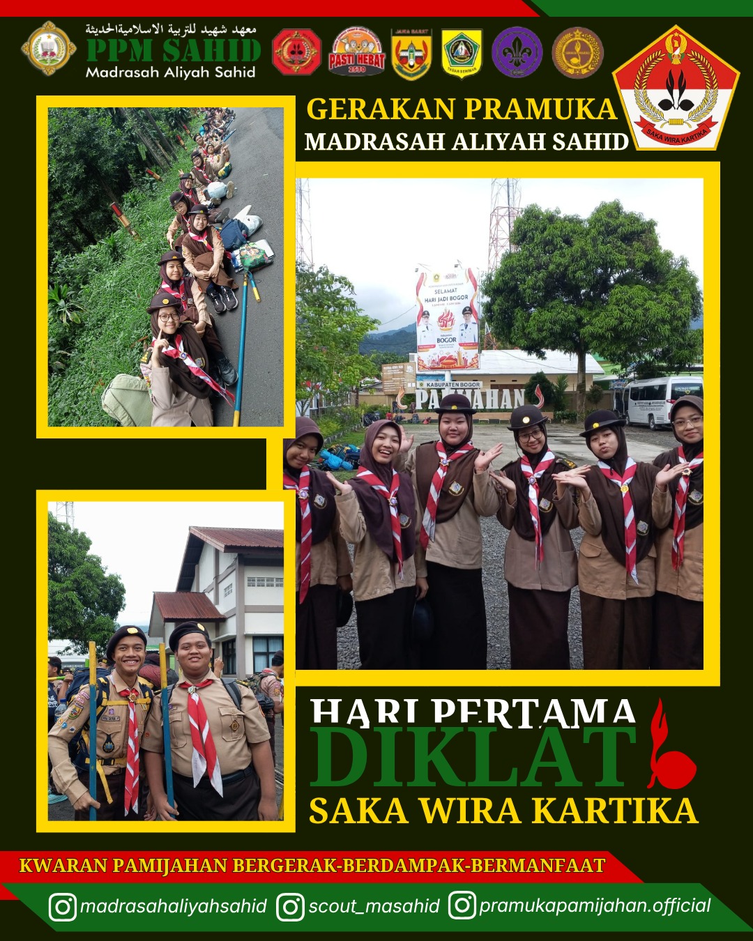 ⚜️🪖 Semangat Bela Negara dan Kepemimpinan! Pramuka MA Sahid Ikuti Diklat SAKA Wira Kartika Kwarran Pamijahan 🔥
