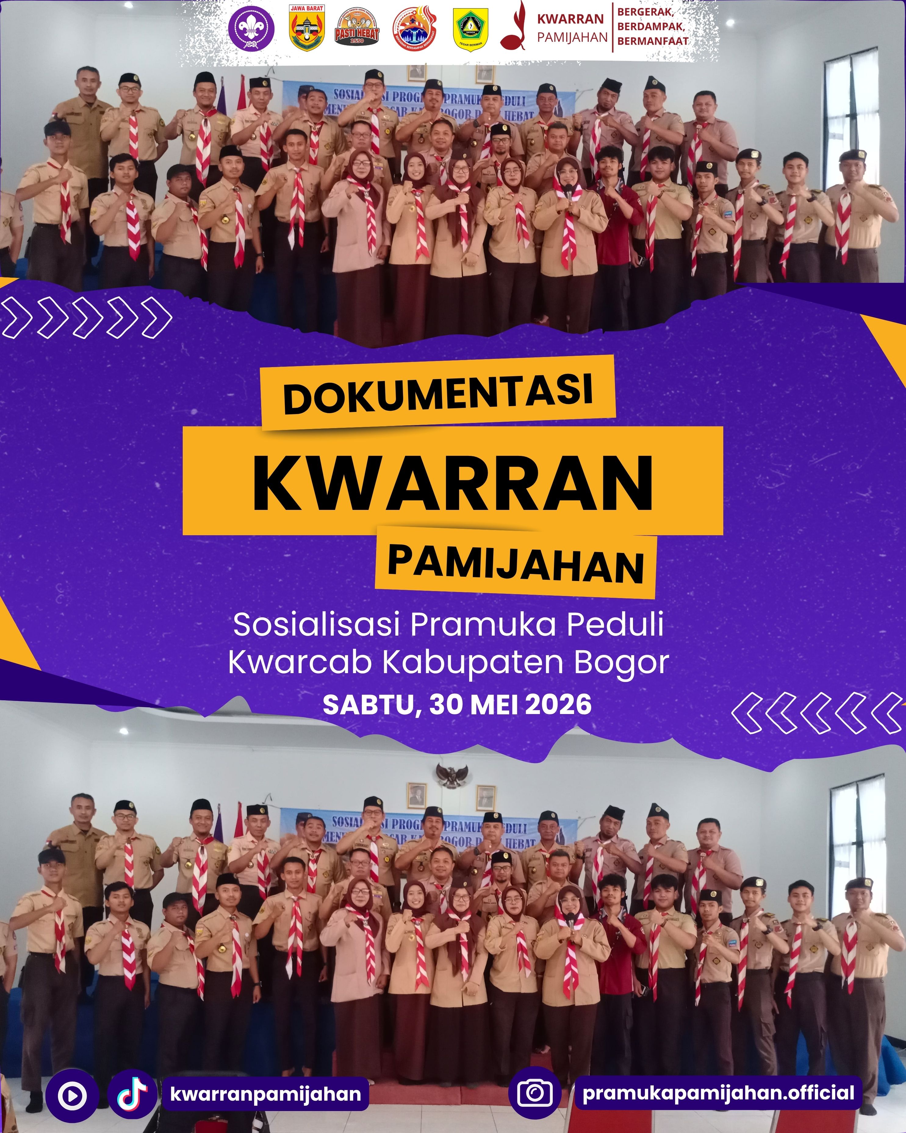 ⚜️🤝 Perkuat Semangat Pengabdian! Kwarran Pamijahan Ikuti Sosialisasi Pramuka Peduli Kwarcab Kabupaten Bogor 🔥