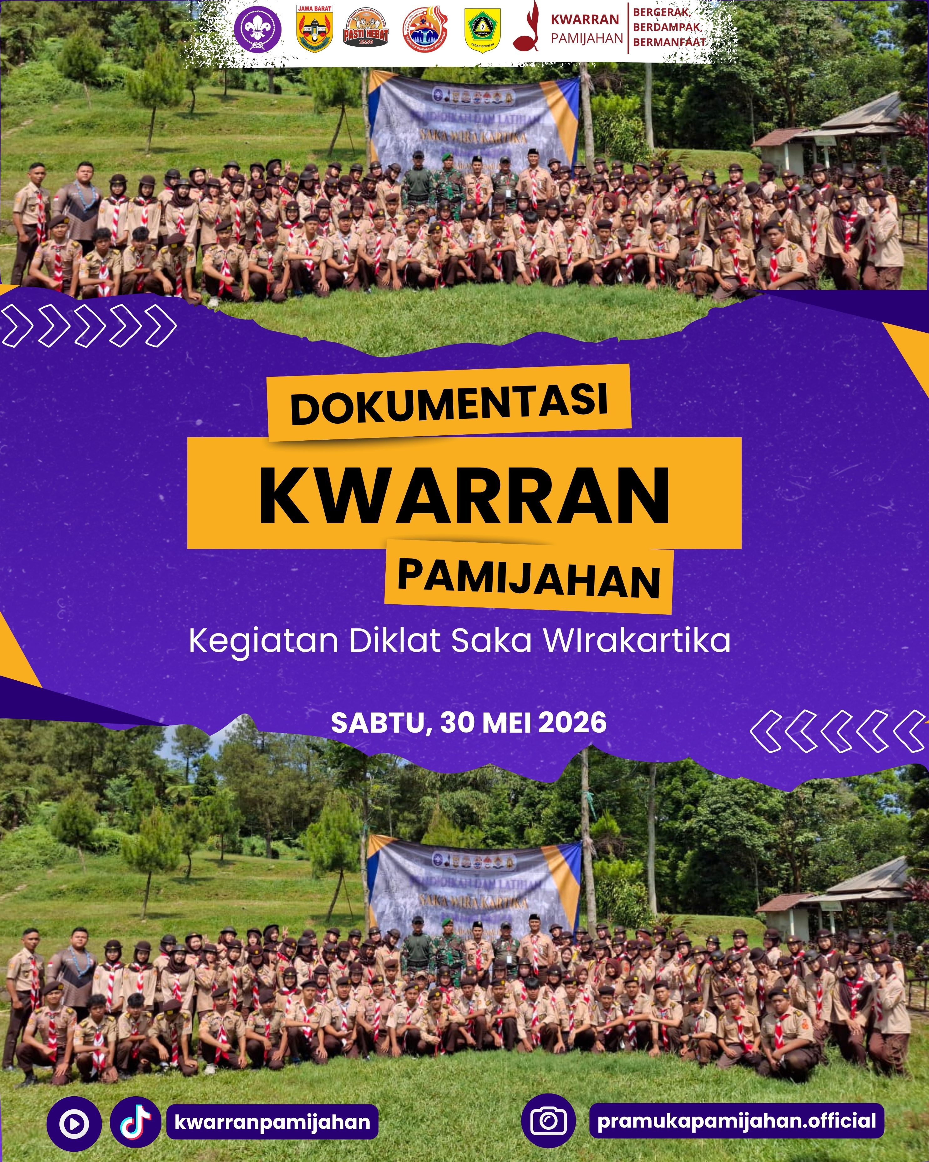 ⚜️🪖 Cetak Generasi Tangguh dan Berkarakter! Kwarran Pamijahan Gelar Diklat SAKA Wira Kartika untuk Pramuka Penegak Se-Pamijahan 🔥