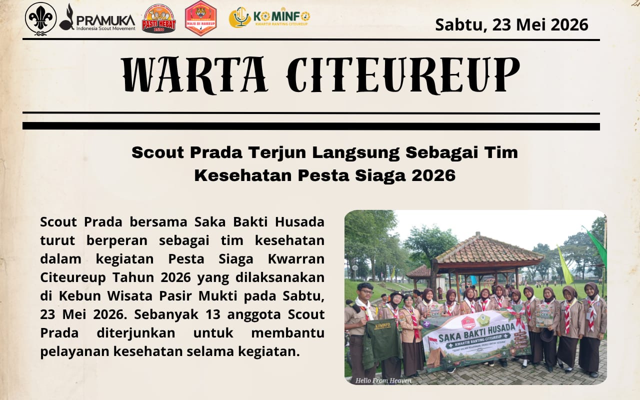 SCOUT PRADA TERJUN LANGSUNG SEBAGAI TIM KESEHATAN PESTA SIAGA 2026