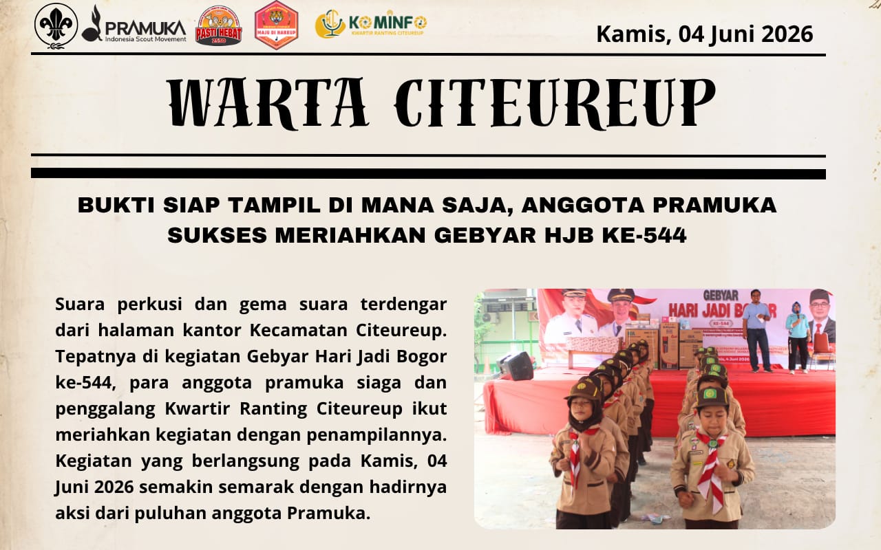 BUKTI SIAP TAMPIL DI MANA SAJA, ANGGOTA PRAMUKA SUKSES MERIAHKAN GEBYAR HJB KE-544