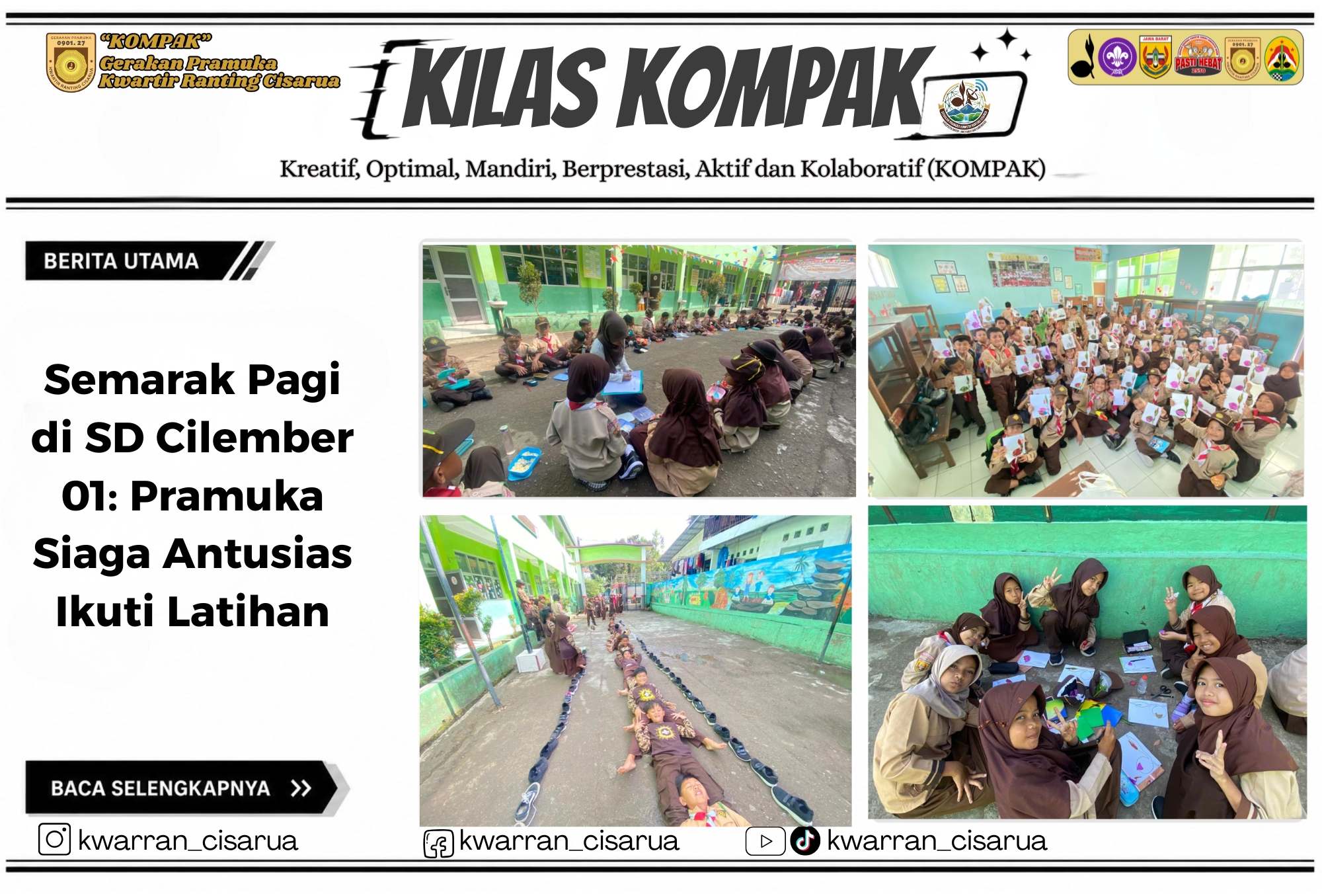Semarak Pagi di SD Cilember 01: Pramuka Siaga Antusias Ikuti Latihan Rutin Mingguan