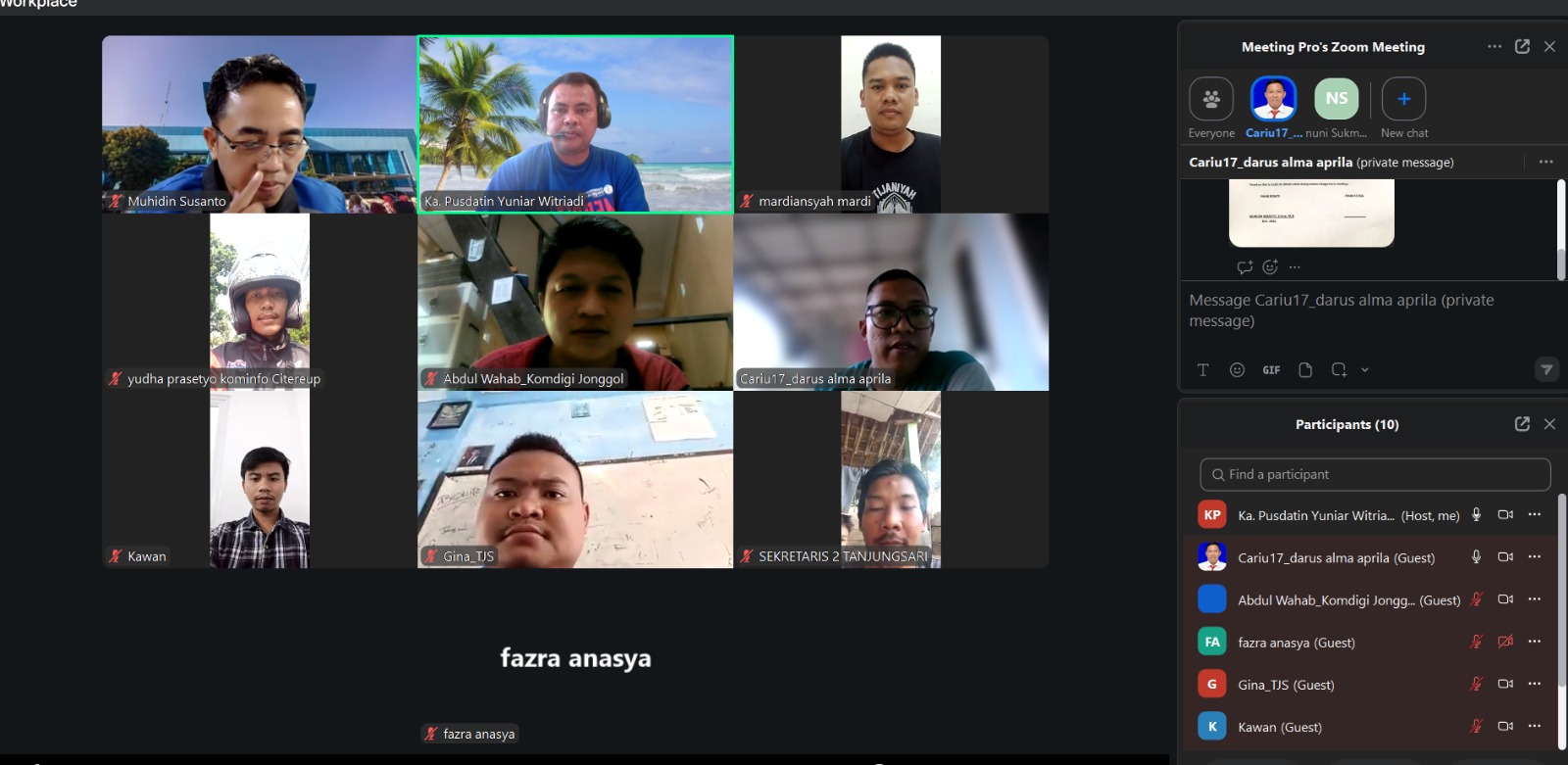 Sekran Cariu Ikuti Bimtek Komdigi Kwarcab Kabupaten Bogor Wilayah 4 Secara Daring