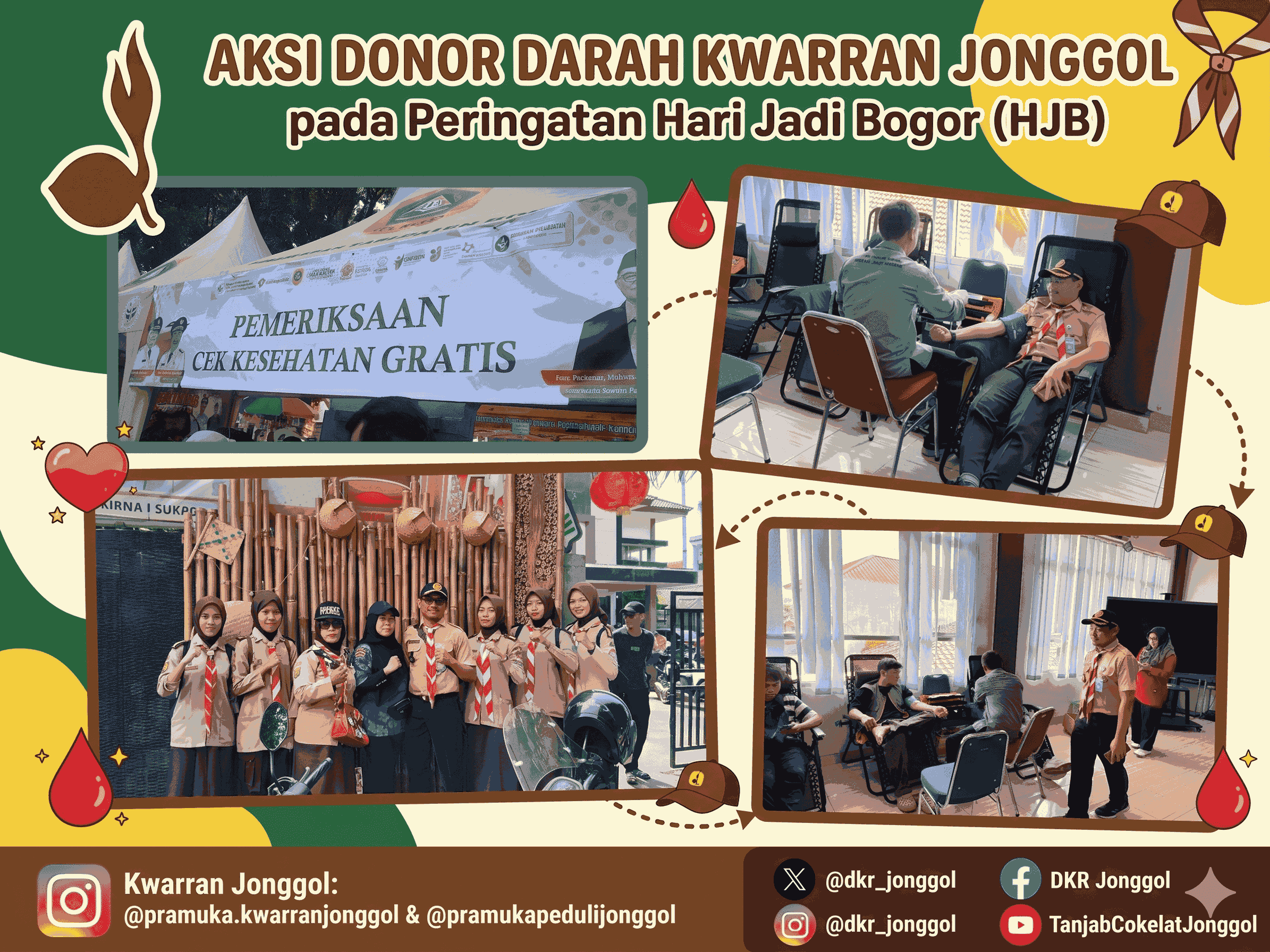 Ketua Kwartir Ranting Jonggol dan Anggota Sukseskan Aksi Donor Darah