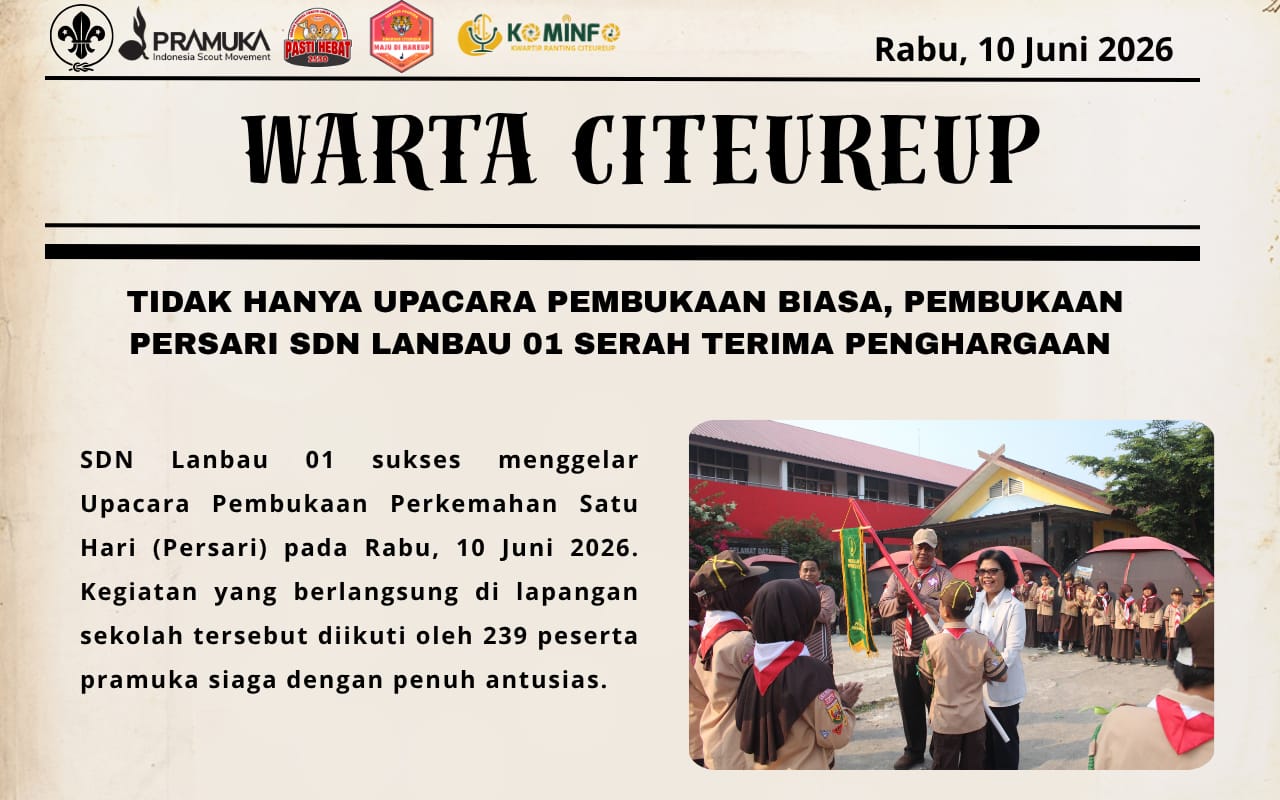 RATUSAN PRAMUKA SIAGA SDN LANBAU 01 IKUTI UPACARA PEMBUKAAN