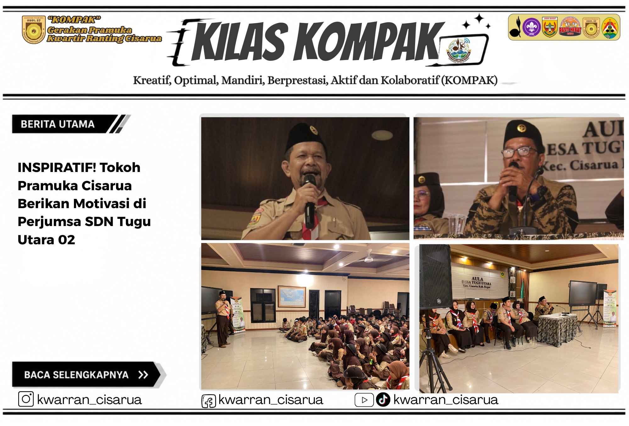 INSPIRATIF! Tokoh Pramuka Cisarua Berikan Motivasi di Perjumsa SDN Tugu Utara 02