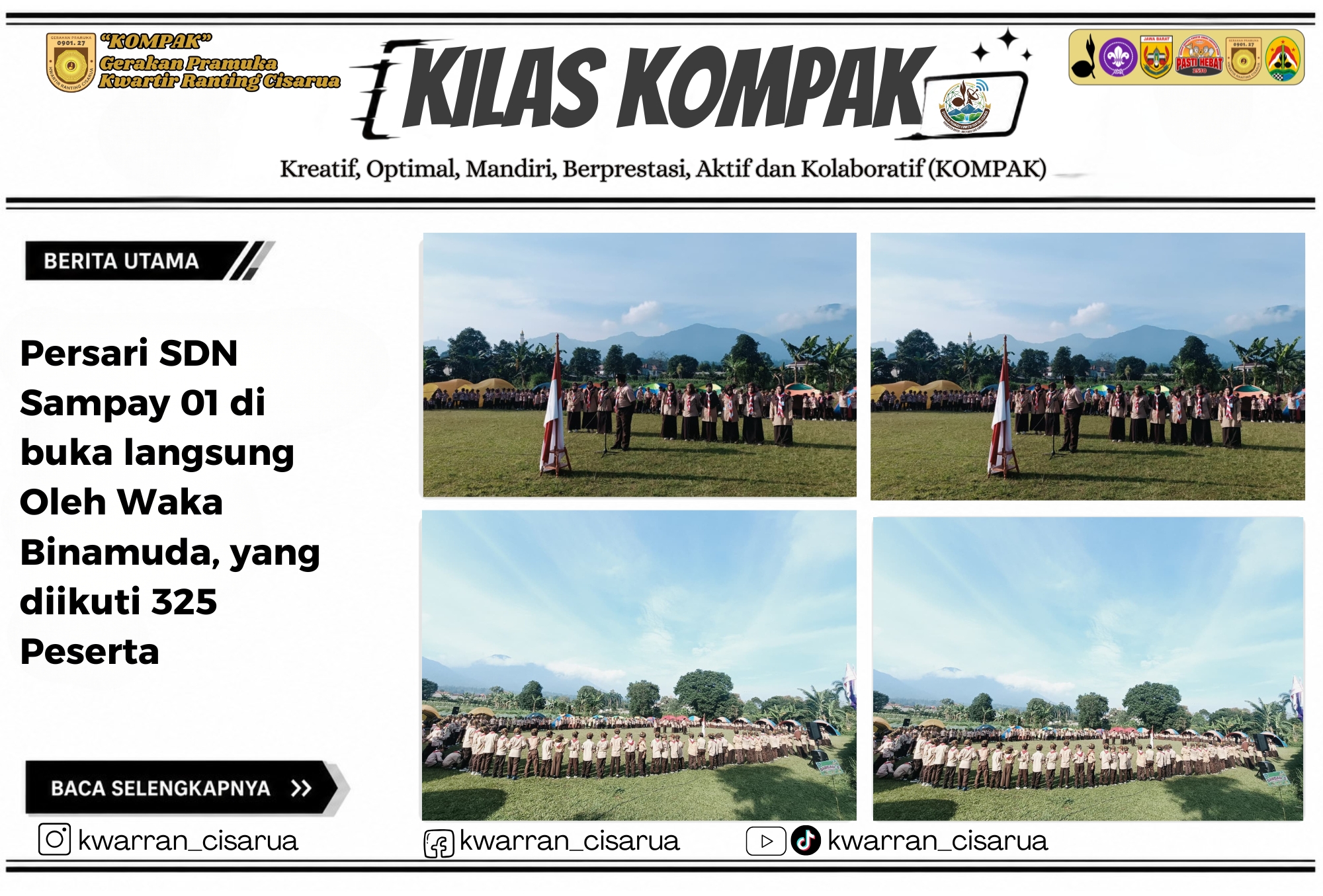 Persari SDN Sampay 01 di buka langsung Oleh Waka Binamuda, yang diikuti 325 Peserta