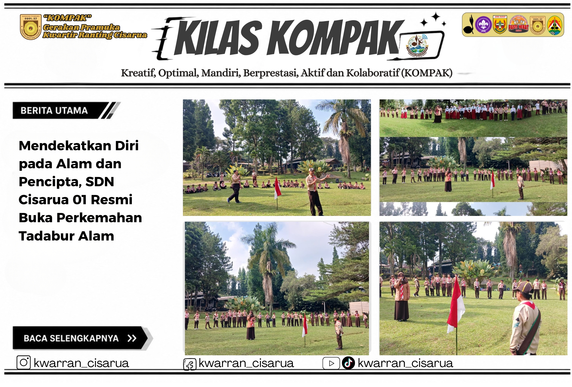 Mendekatkan Diri pada Alam dan Pencipta, SDN Cisarua 01 Resmi Buka Perkemahan Tadabur Alam