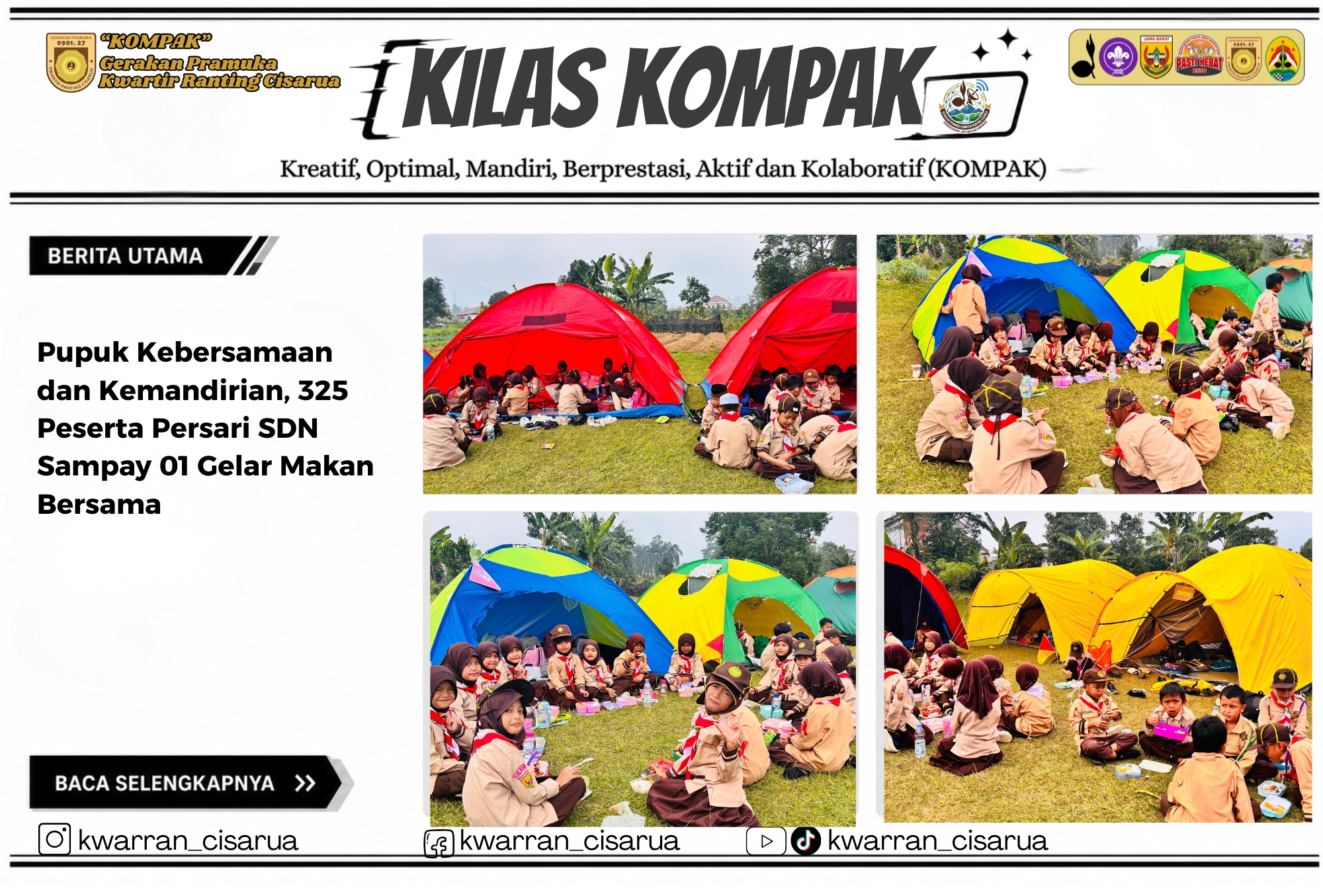 Pupuk Kebersamaan dan Kemandirian, 325 Peserta Persari SDN Sampay 01 Gelar Makan Bersama