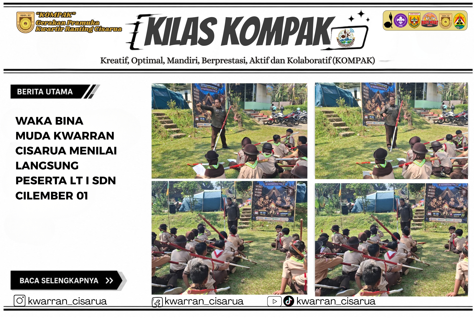 WAKA BINA MUDA KWARRAN CISARUA MENILAI LANGSUNG PESERTA LT I SDN CILEMBER 01
