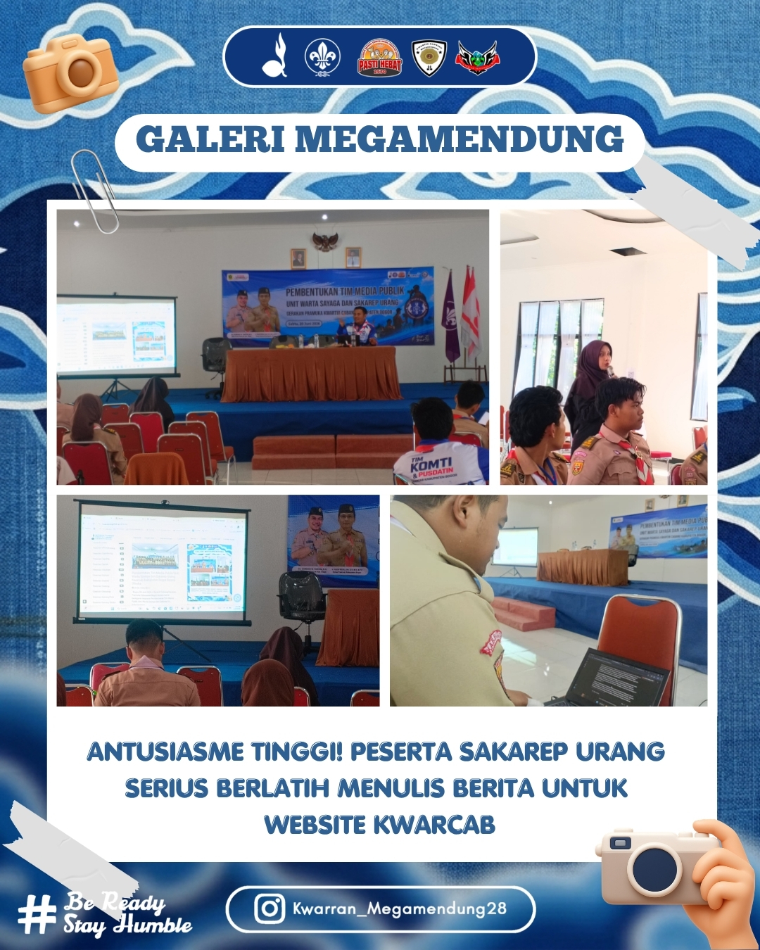 Antusiasme Tinggi! Peserta SAKAREP URANG Serius Berlatih Menulis Berita untuk Website Kwarcab