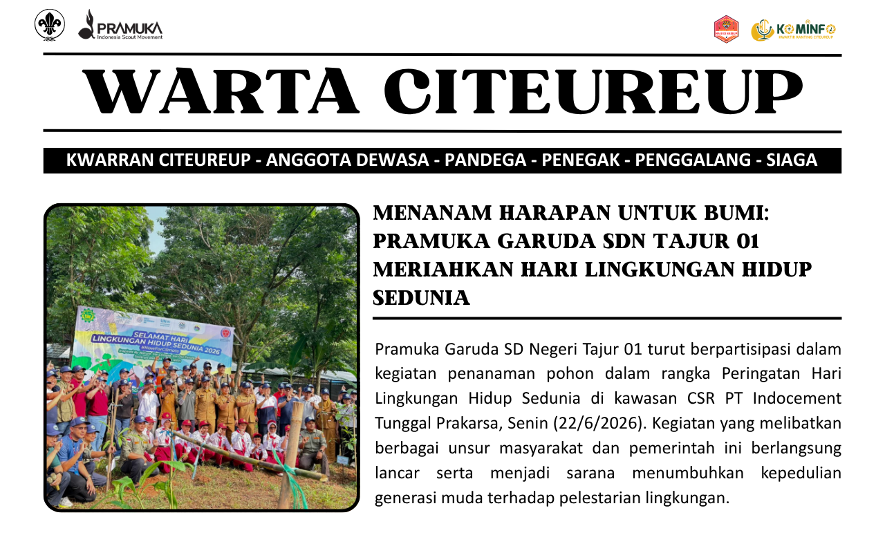 Menanam Harapan untuk Bumi: Pramuka Garuda SDN Tajur 01 Meriahkan Hari Lingkungan Hidup Sedunia