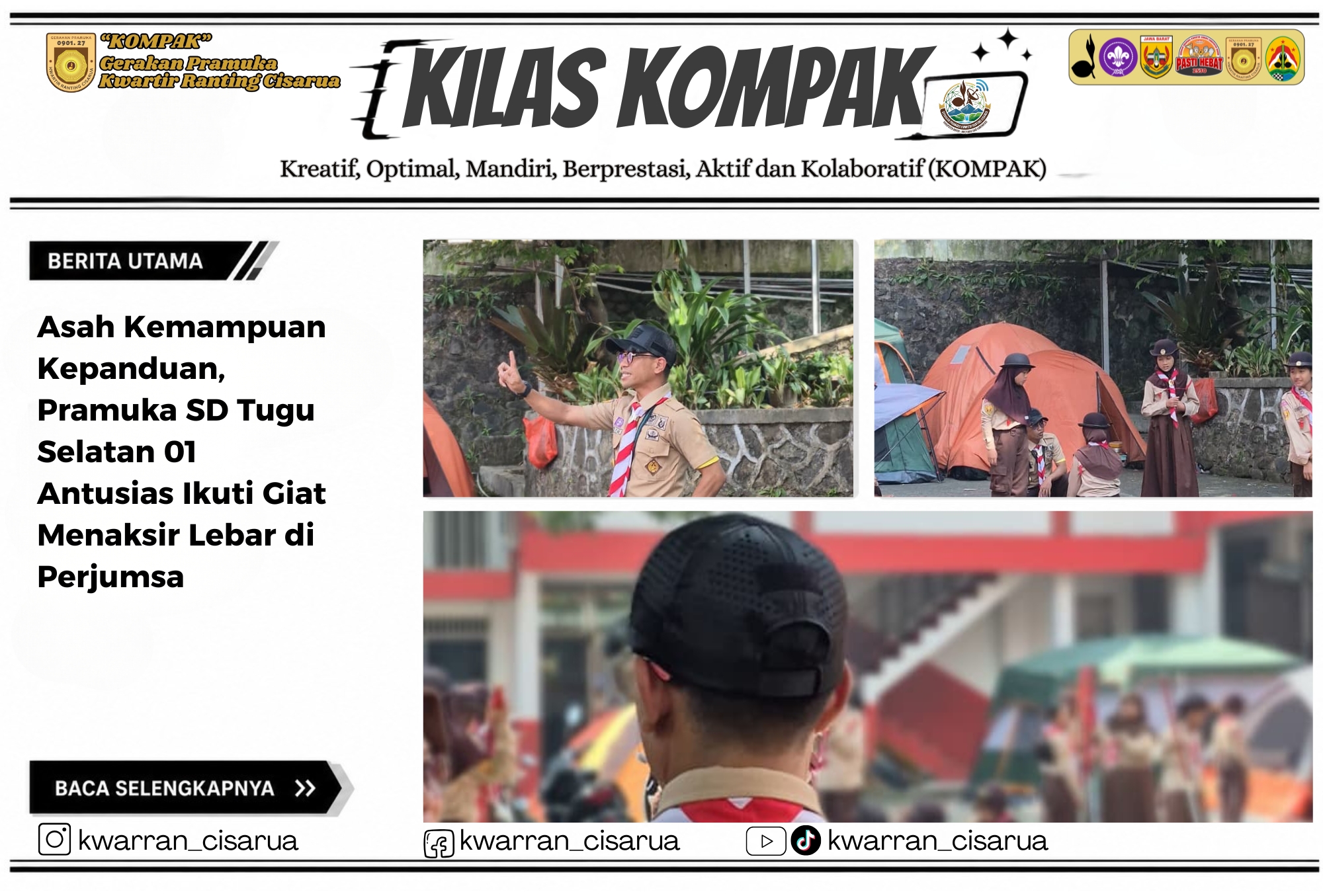 Asah Kemampuan Kepanduan, Pramuka SD Tugu Selatan 01 Antusias Ikuti Giat Menaksir Lebar di Perjumsa