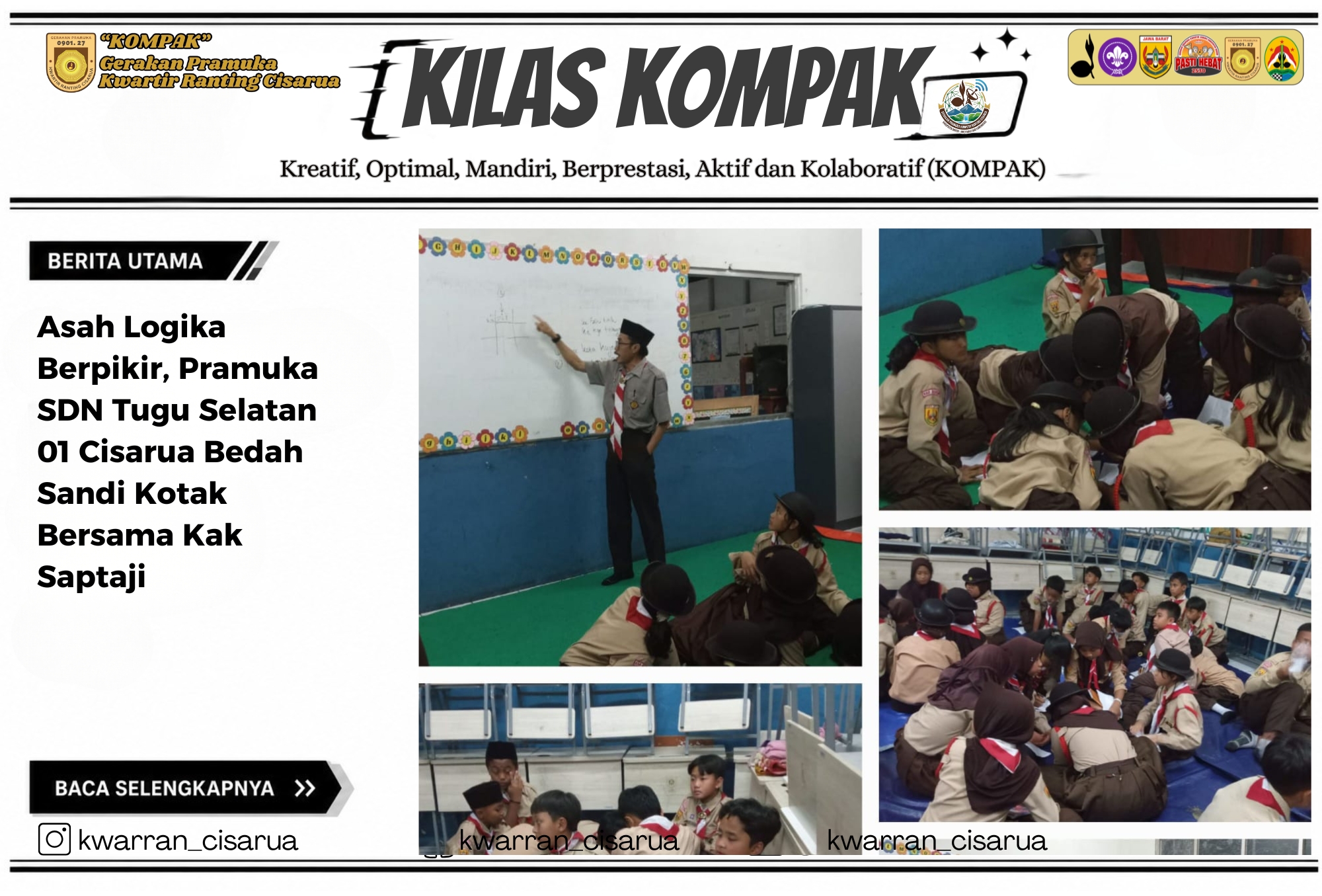 Asah Logika Berpikir, Pramuka SDN Tugu Selatan 01 Cisarua Bedah Sandi Kotak Bersama Kak Saptaji