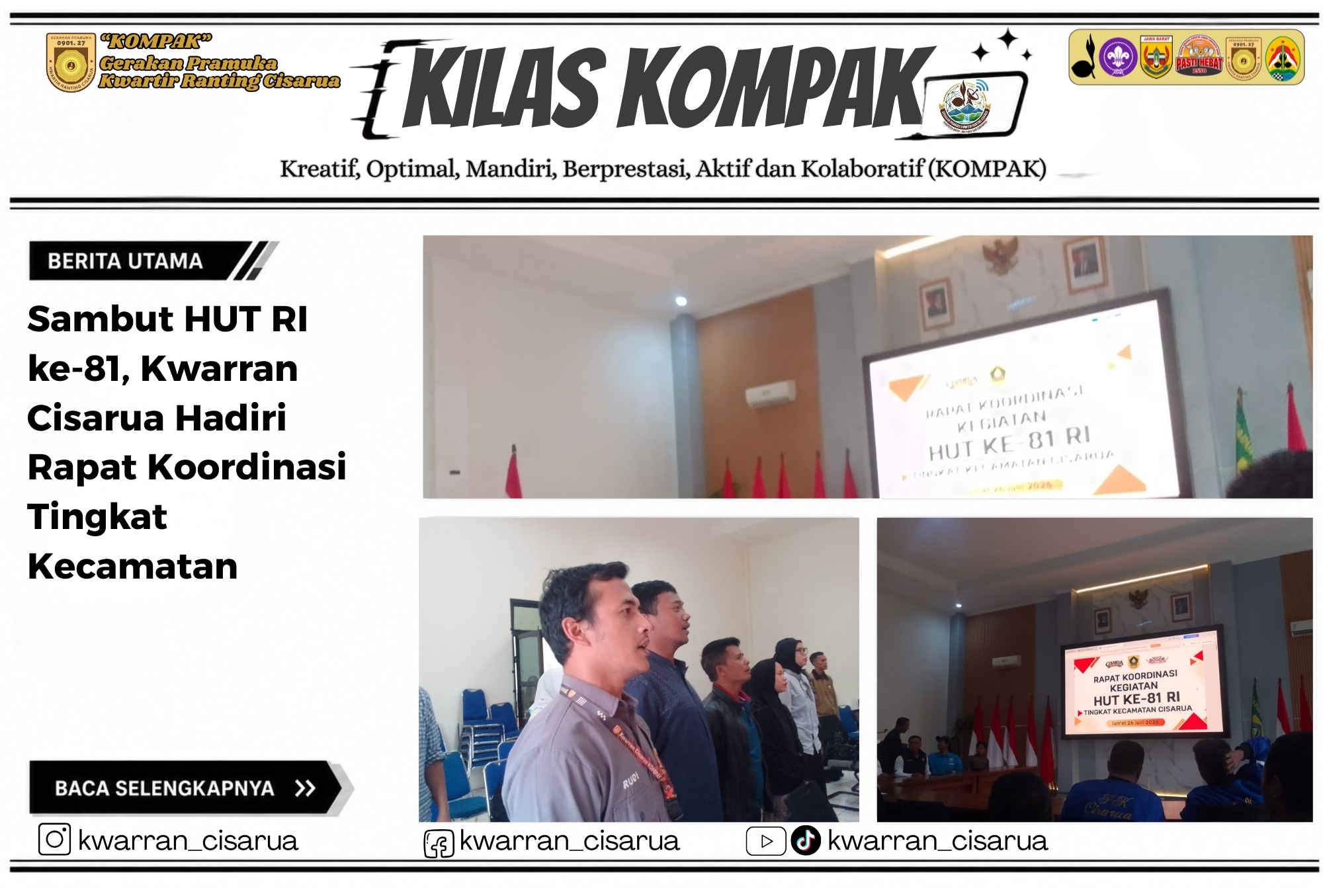 Sambut HUT RI ke-81, Kwarran Cisarua Hadiri Rapat Koordinasi Tingkat Kecamatan