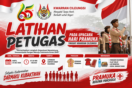 Kwarran Cileungsi Agendakan Gelar Latihan Petugas Upacara Hari Pramuka Ke-65