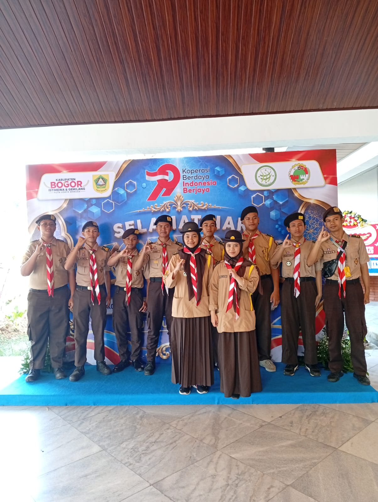 Pramuka Kwaran Cibinong Berpartisipasi dalam Peringatan Hari Koperasi ke-79 Tahun 2026