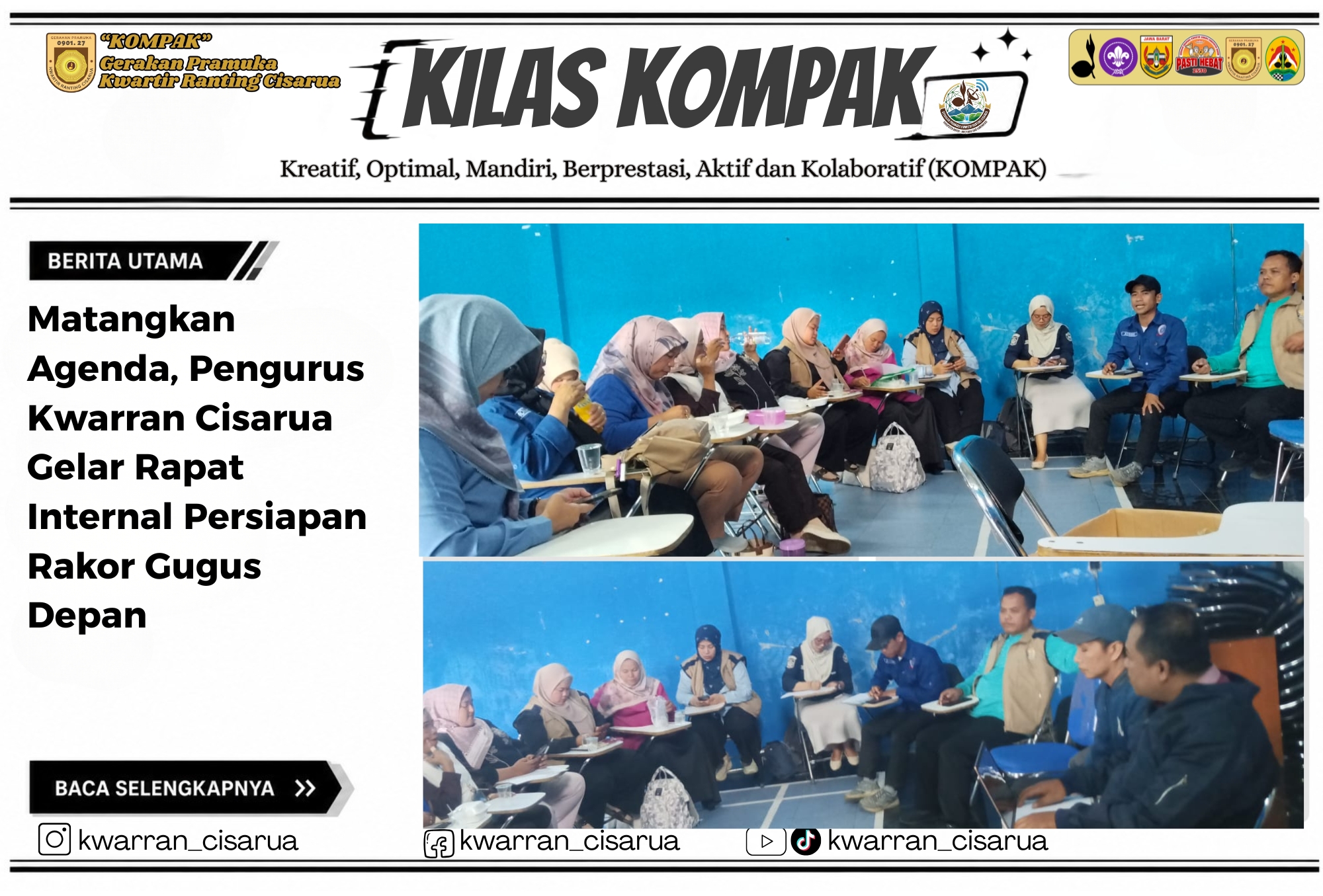 Matangkan Agenda, Pengurus Kwarran Cisarua Gelar Rapat Internal Persiapan Rakor Gugus Depan