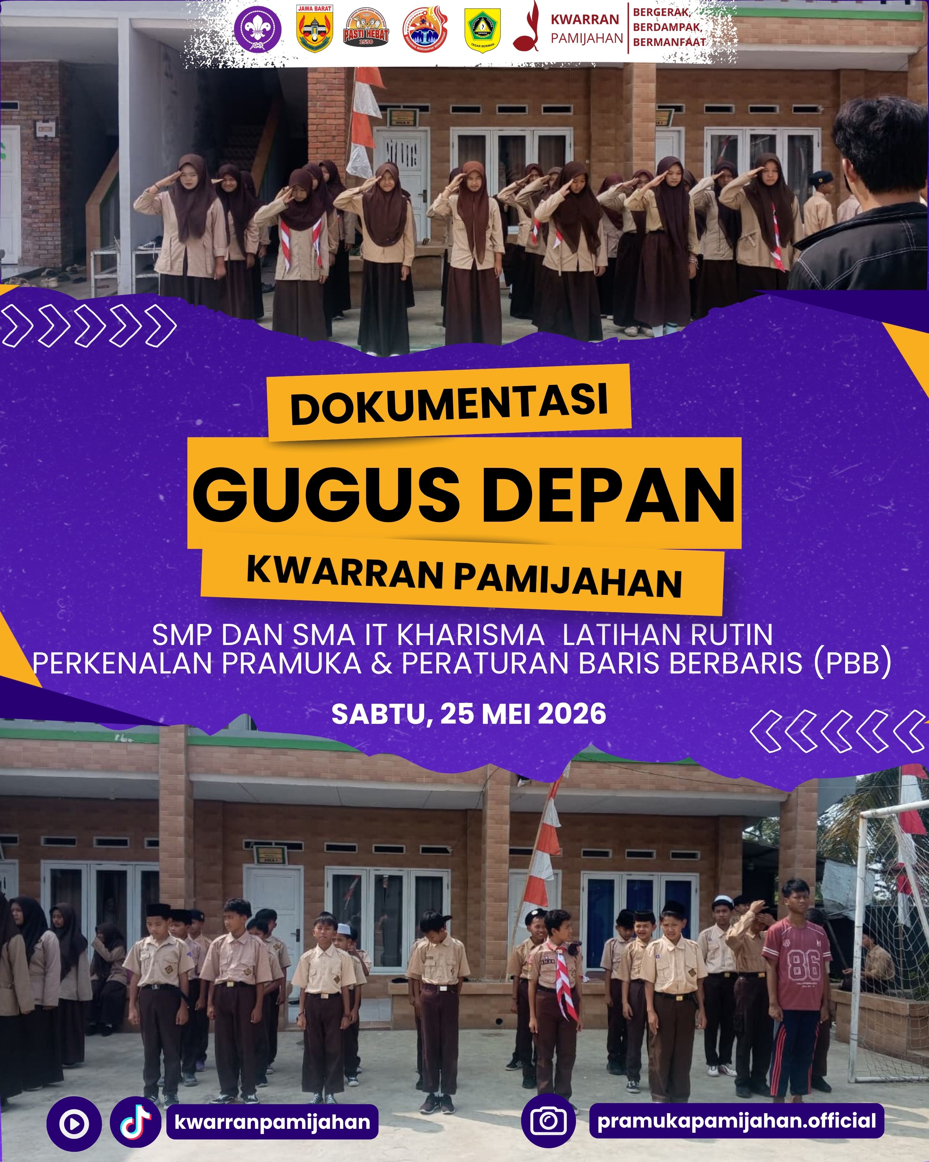 ⚜️📚 Kenalkan Dunia Kepramukaan Sejak Awal! SMP dan SMA IT Kharisma Gelar Latihan dengan Materi Perkenalan Pramuka dan PBB