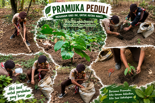 Pramuka SMK Bina Teknika Cileungsi Laksanakan Program Pramuka Menanam