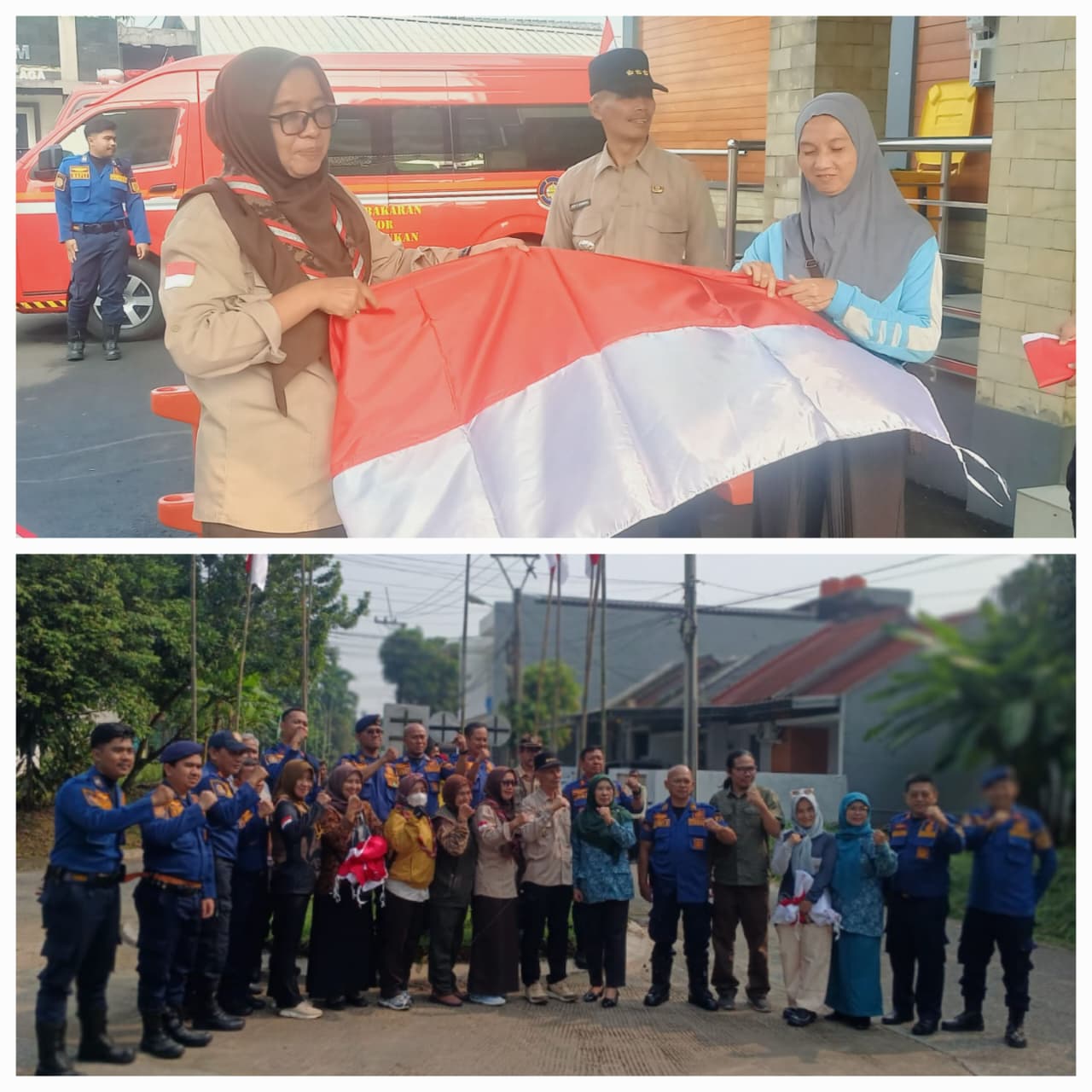 inergi Lintas Sektor, Kwarran Dramaga Ikuti Apel Pembagian Bendera Merah Putih Bersama Forkopimcam