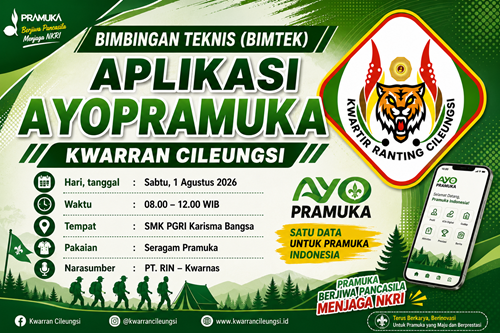 Kwarran Cileungsi Akan Gelar Bimtek AyoPramuka Kwarnas untuk Tingkatkan Kompetensi Pembina