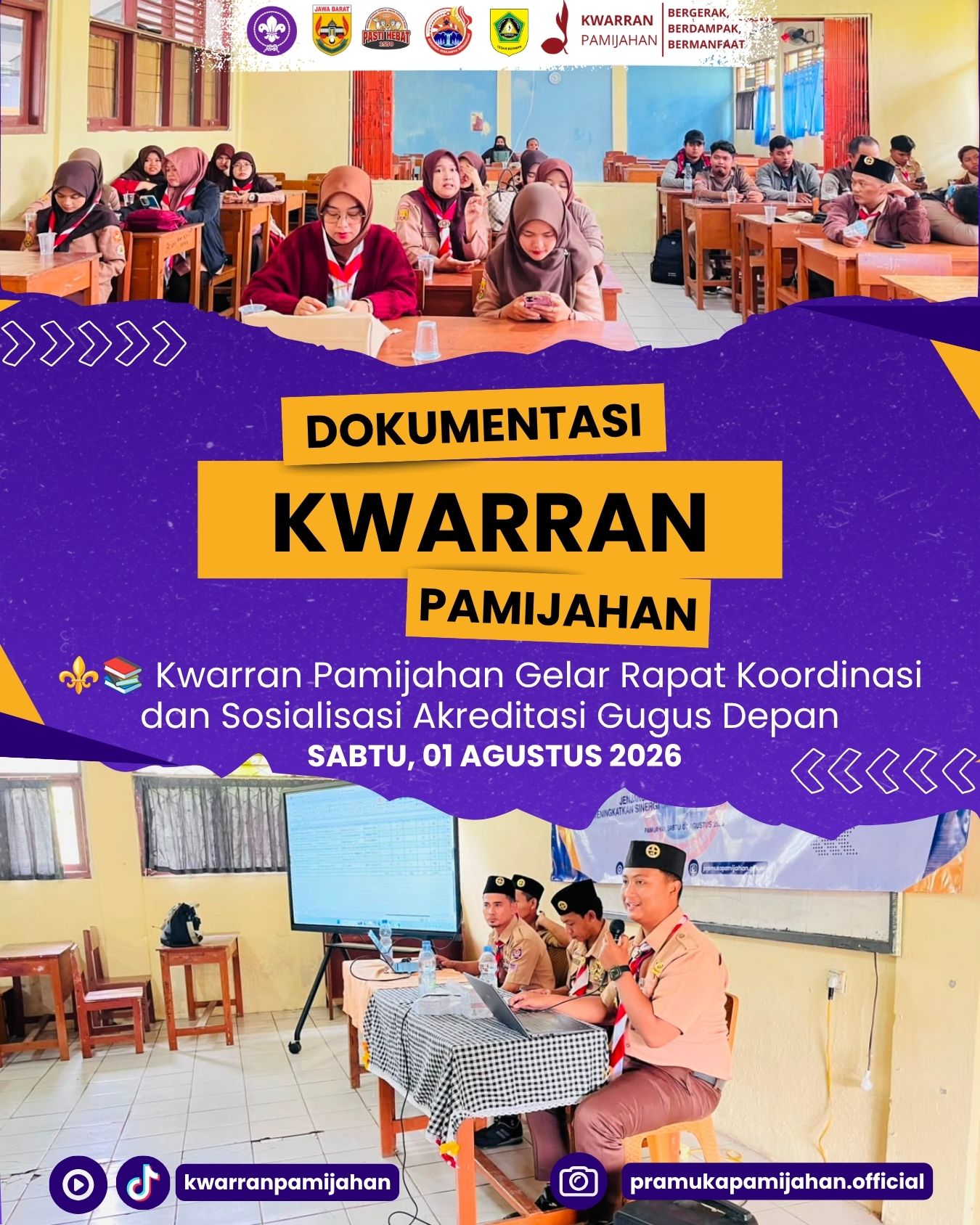 ⚜️📚 Kwarran Pamijahan Gelar Rapat Koordinasi dan Sosialisasi Akreditasi Gugus Depan