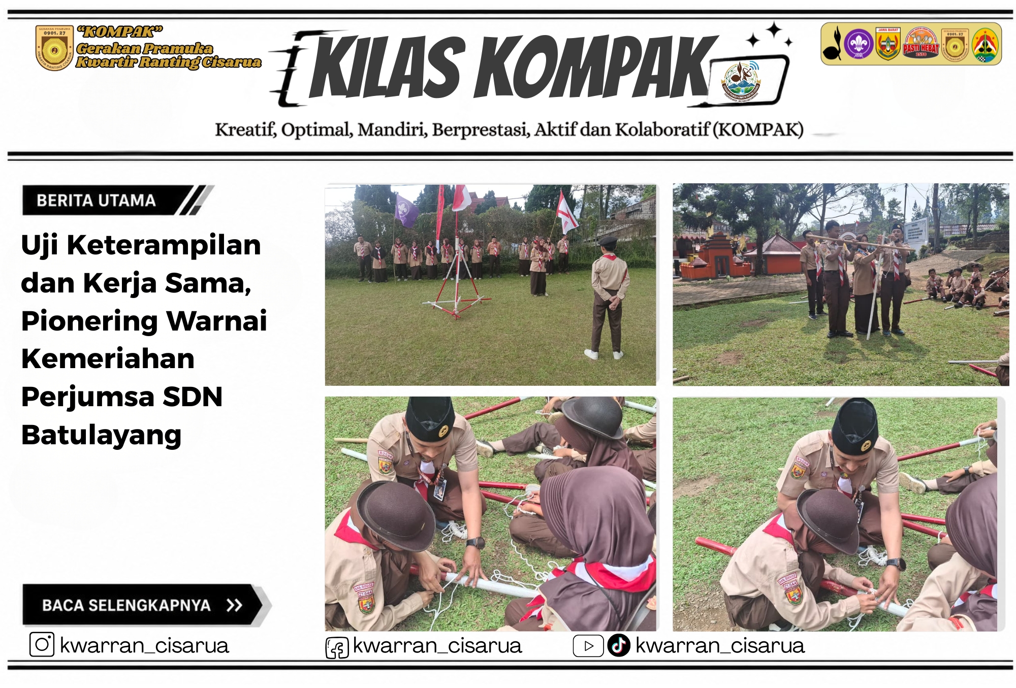 Uji Keterampilan dan Kerja Sama, Pionering Warnai Kemeriahan Perjumsa SDN Batulayang