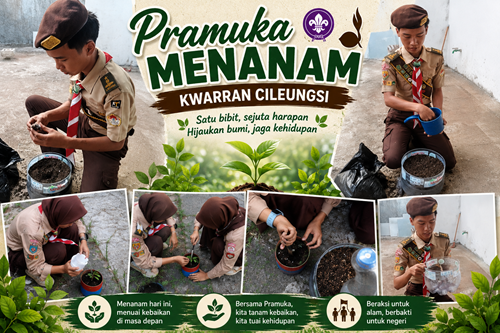 Calon Pramuka Garuda Kwarran Cileungsi Tahap 2 Wujudkan Kepedulian Lingkungan Melalui Projek "Pramuka Menanam"