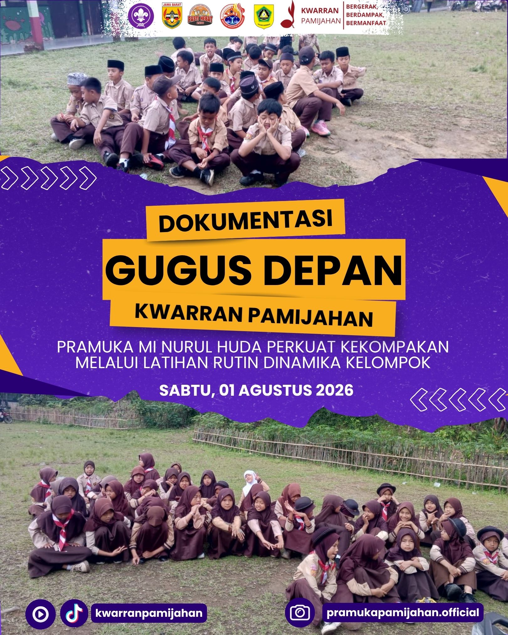⚜️🤝 Pramuka MI Nurul Huda Perkuat Kekompakan melalui Latihan Rutin Dinamika Kelompok