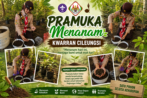 Calon Pramuka Garuda Kwarran Cileungsi Tahap 2 Tanamkan Kepedulian Lingkungan Melalui Projek "Pramuka Menanam"