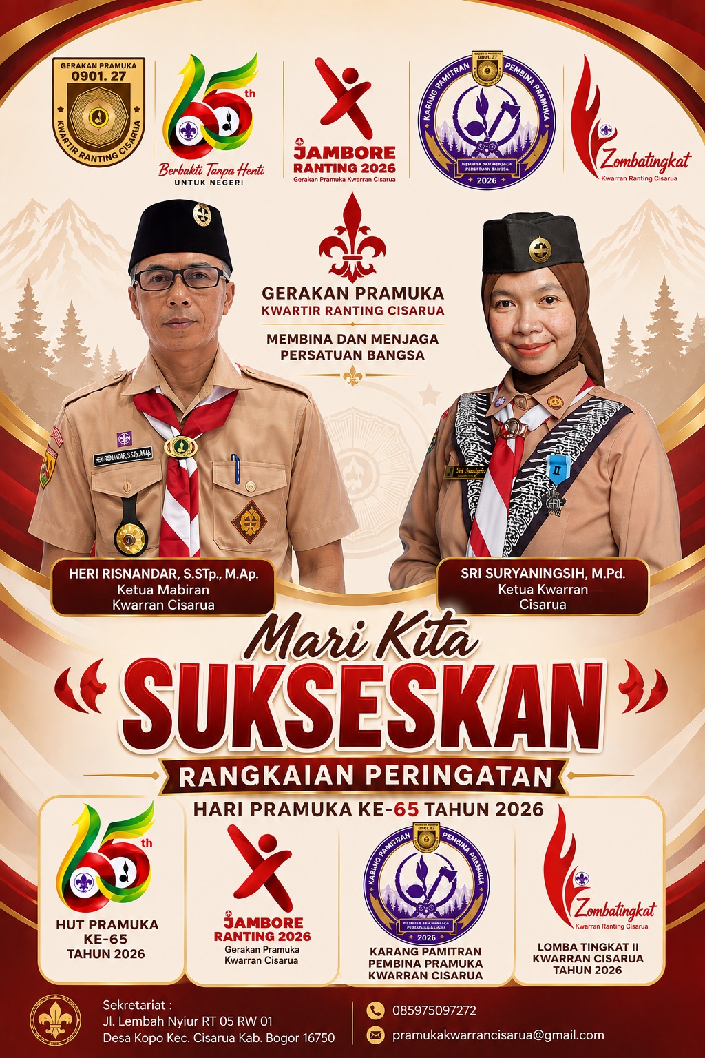 Kwarran Cisarua Siap Gelar Rangkaian Peringatan Hari Pramuka ke-65 Tahun 2026 dengan Berbagai Agenda Unggulan
