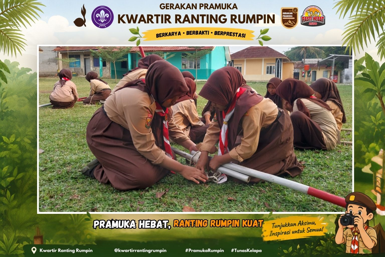SATU TALI, SERIBU KARYA! Pramuka Penggalang MTs Al-Khoeriyah Asah Keterampilan Tali Temali dengan Penuh Semangat