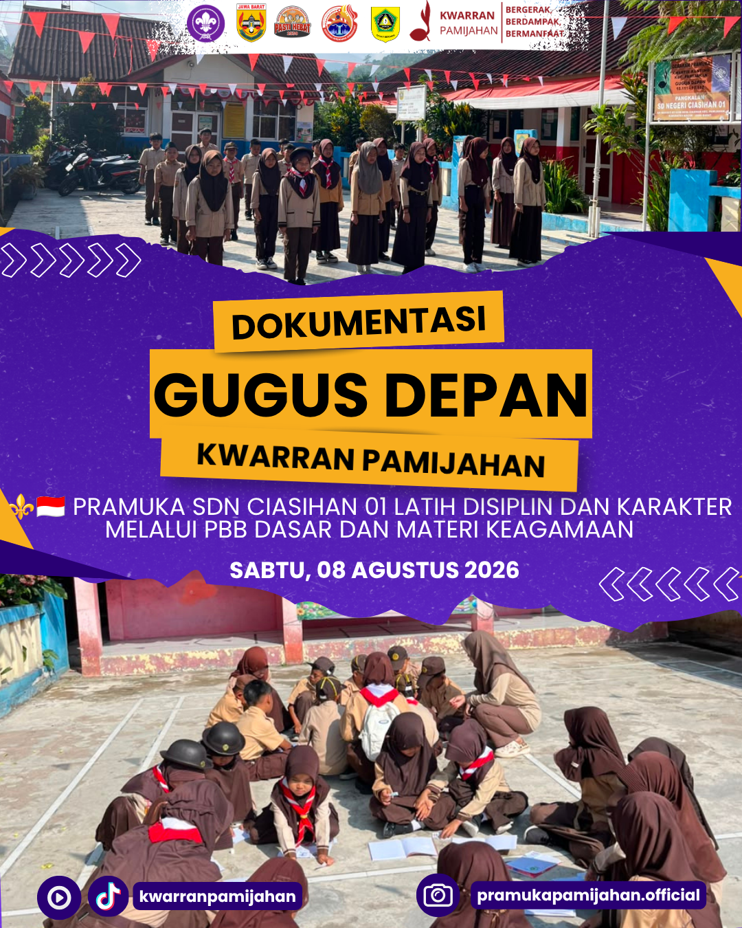 ⚜️Pramuka SDN Ciasihan 01 Latih Disiplin dan Karakter melalui PBB Dasar dan Materi Keagamaan