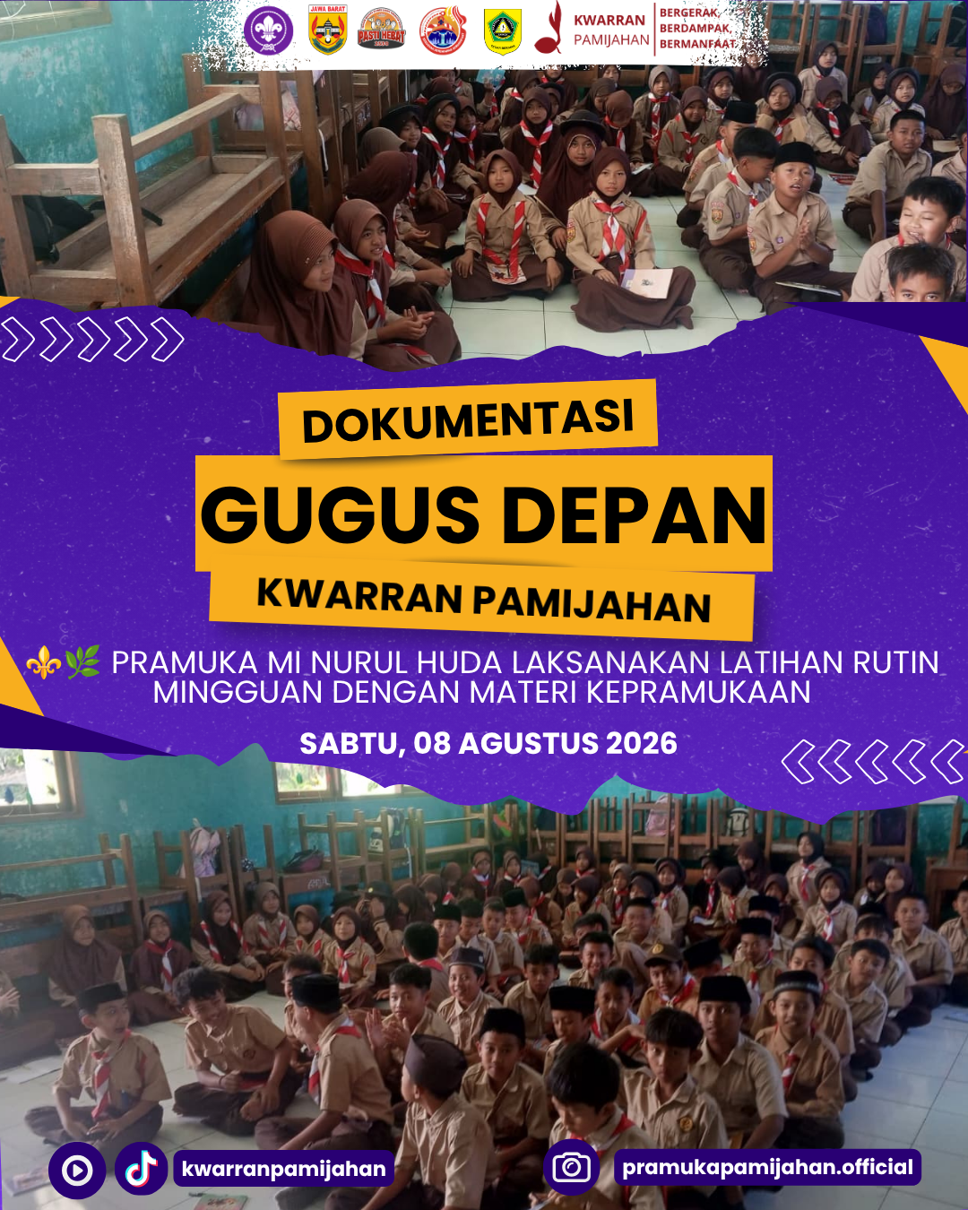⚜️🌿 Pramuka MI Nurul Huda Laksanakan Latihan Rutin Mingguan dengan Materi Kepramukaan